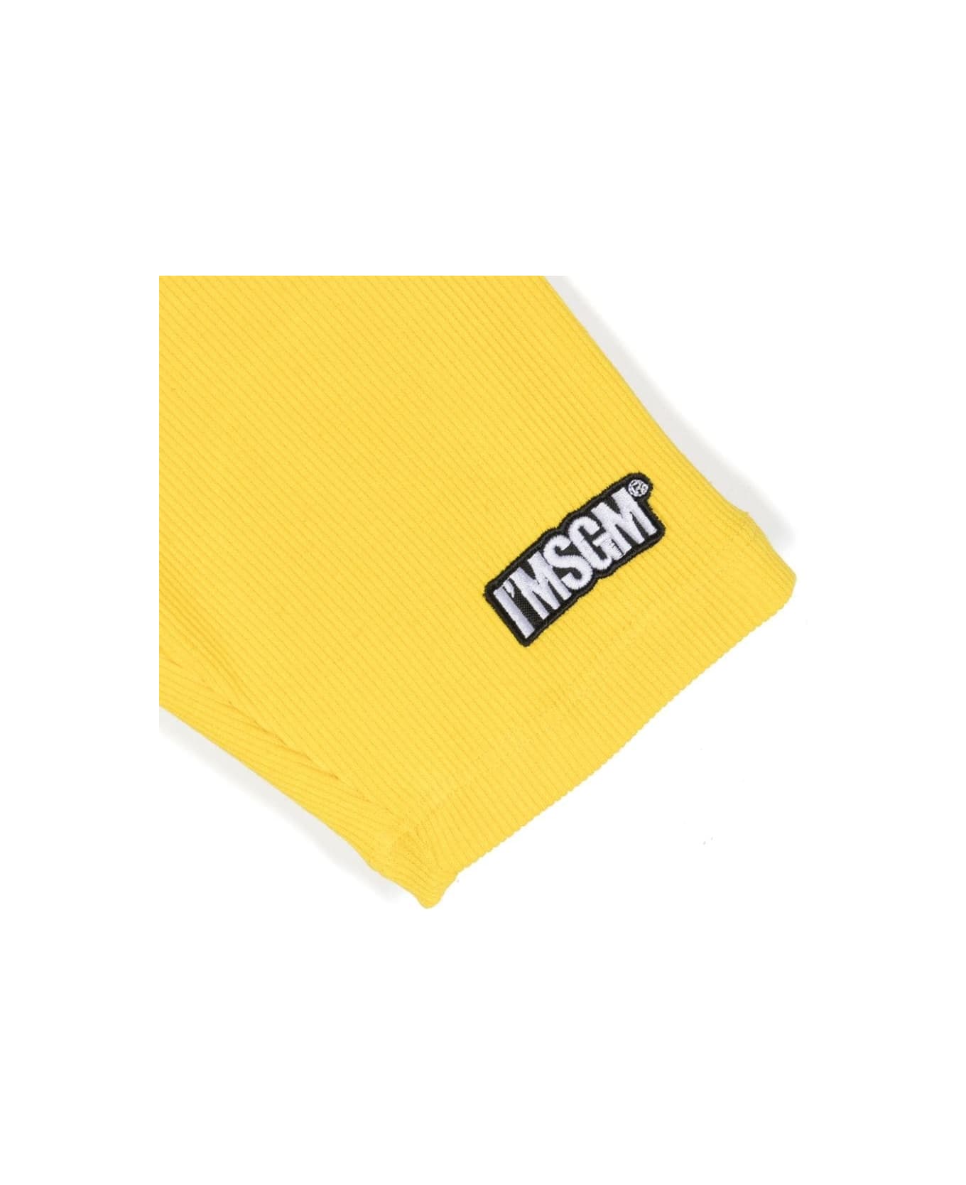 MSGM Leggins Con Logo - Yellow ボトムス