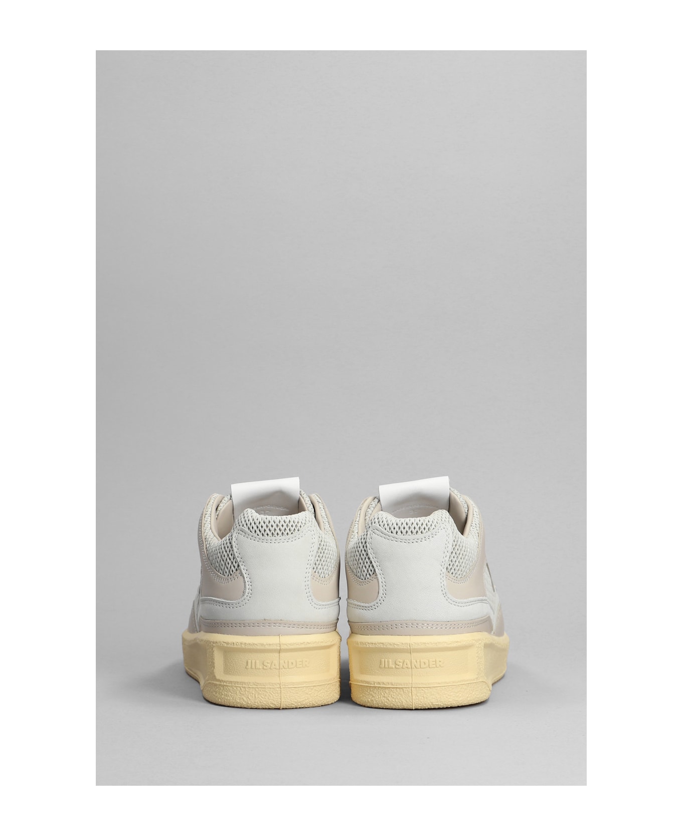 Jil Sander Grey Canvas And Rubber Basket Sneakers - 055