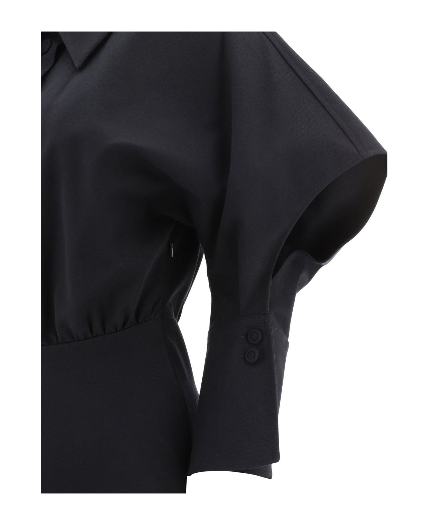 Max Mara Buttoned Flared Shirt Dress - Black
