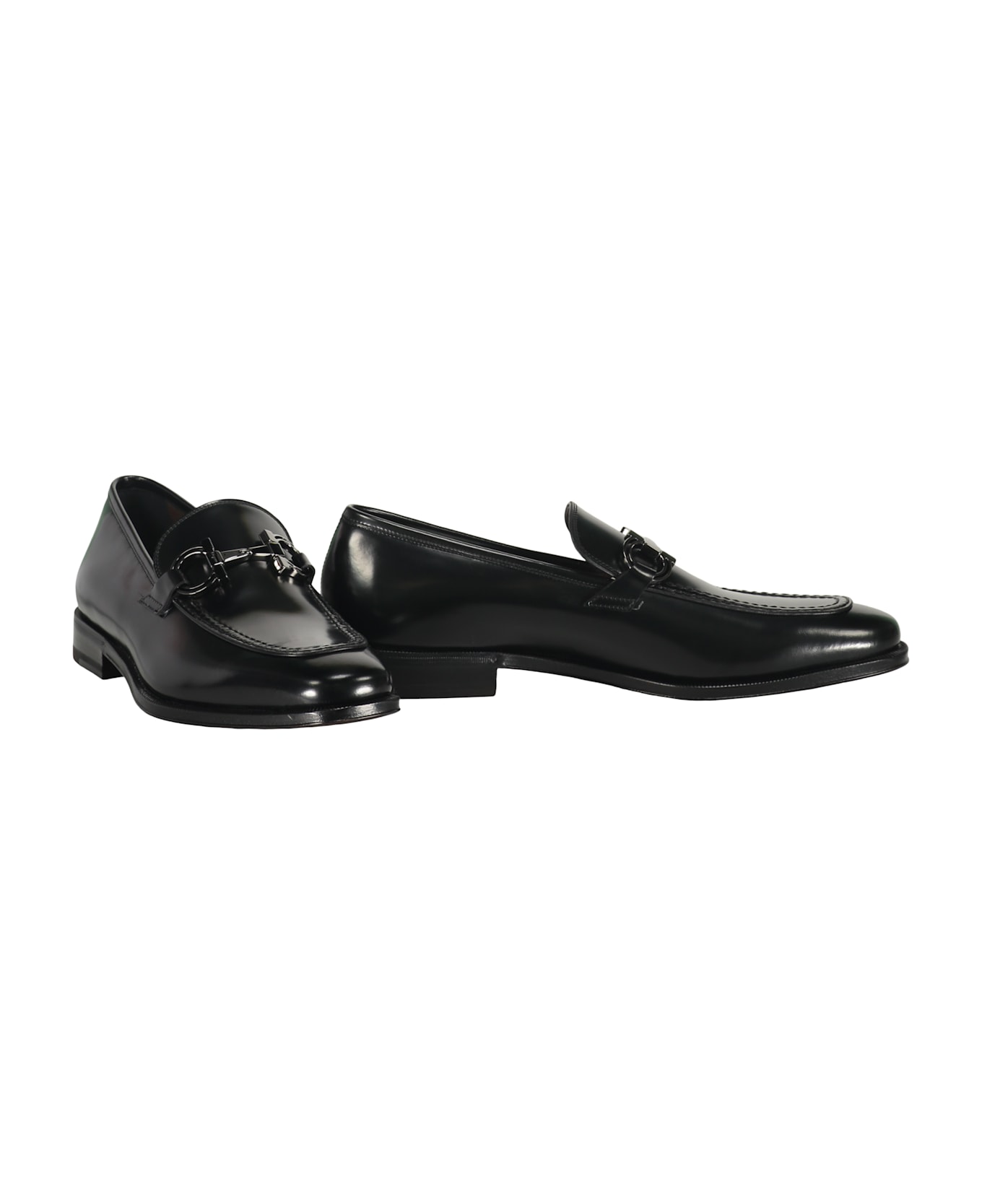 Ferragamo Leather Loafers - black