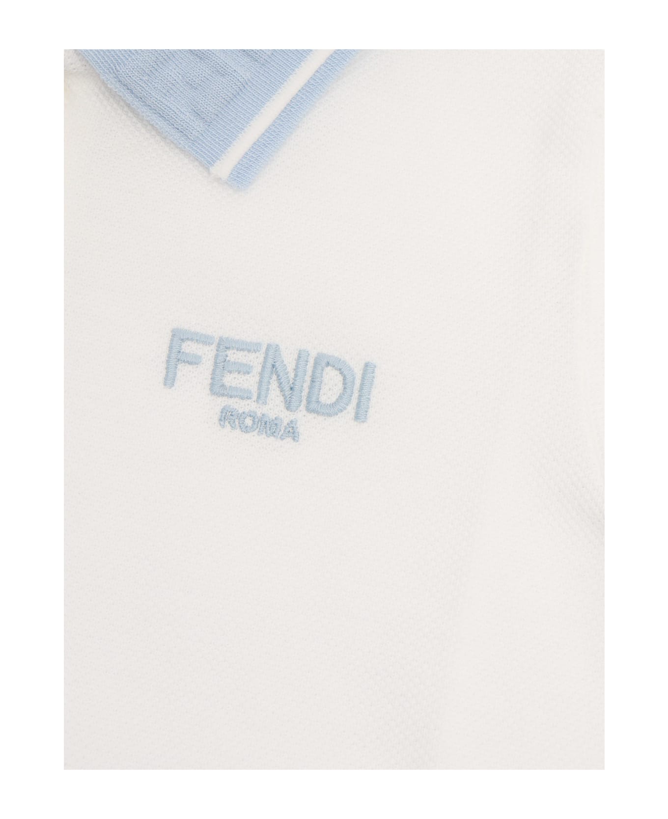 Fendi Piquet Cotton Polo - WHITE