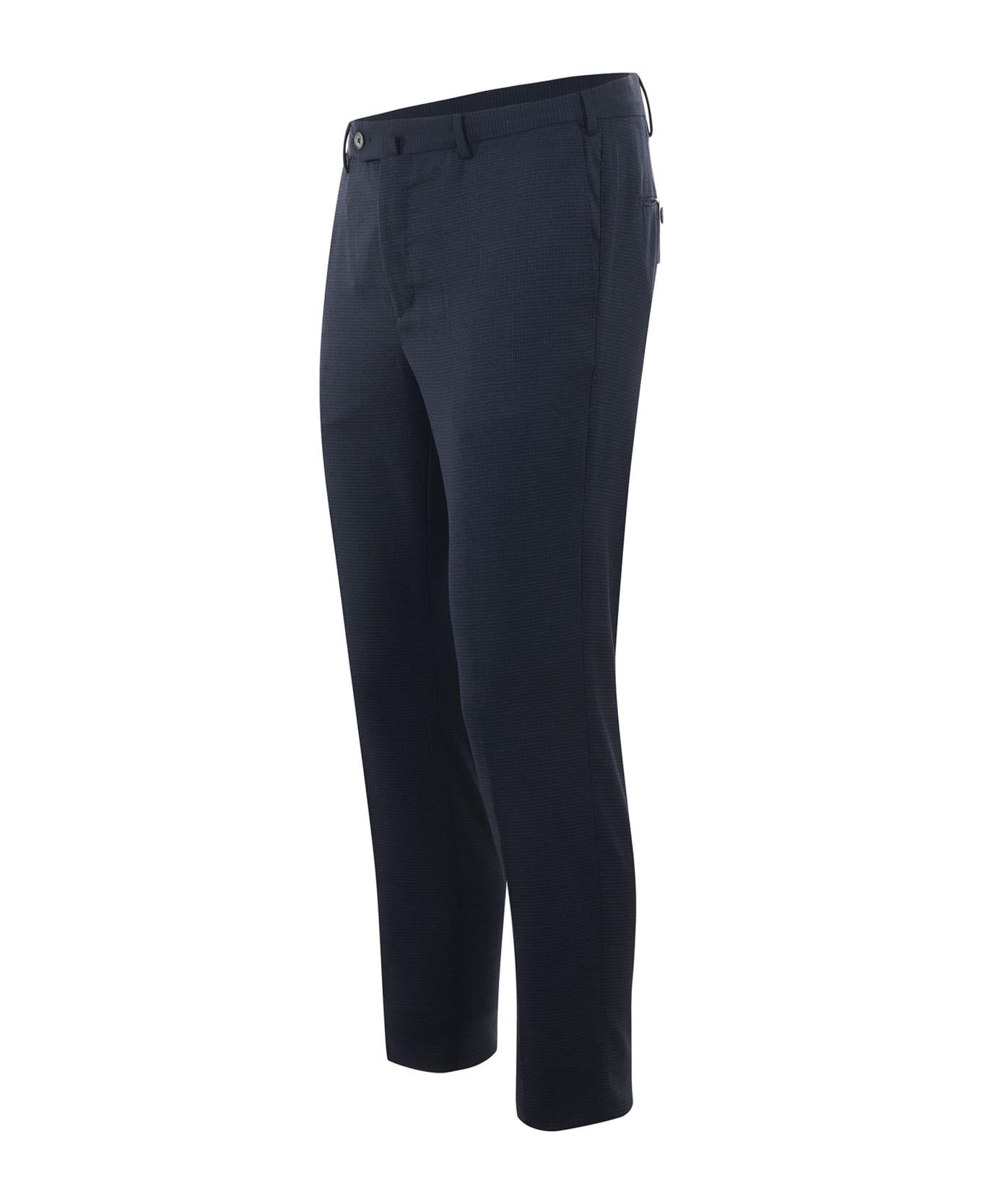 PT Torino Pt01 Trousers In Stretch Wool Blend - Blu scuro