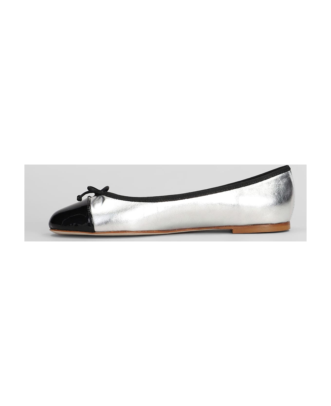Fabio Rusconi Ballet Flats In Silver Leather - silver