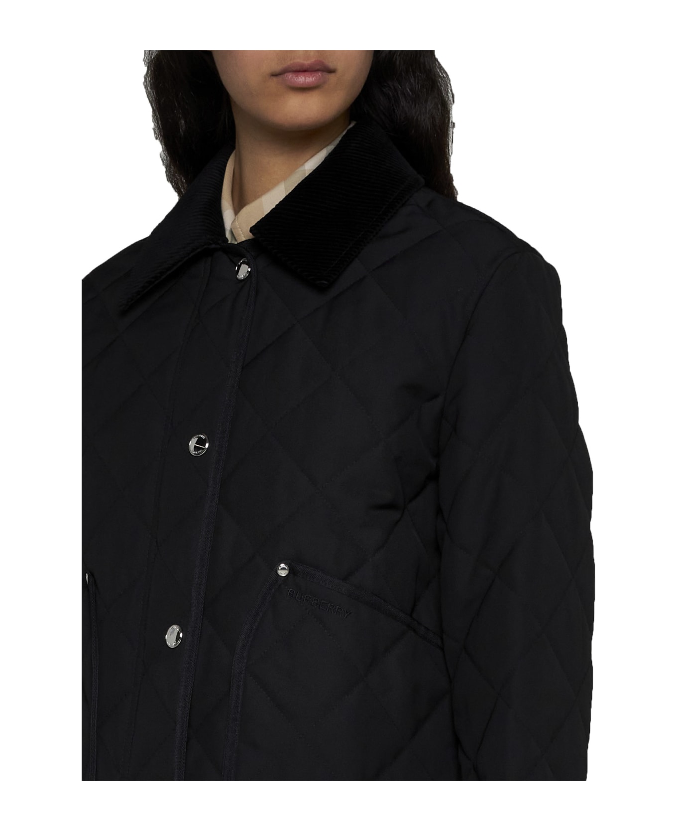 Burberry Lanford Quilted Fabric Jacket - Black