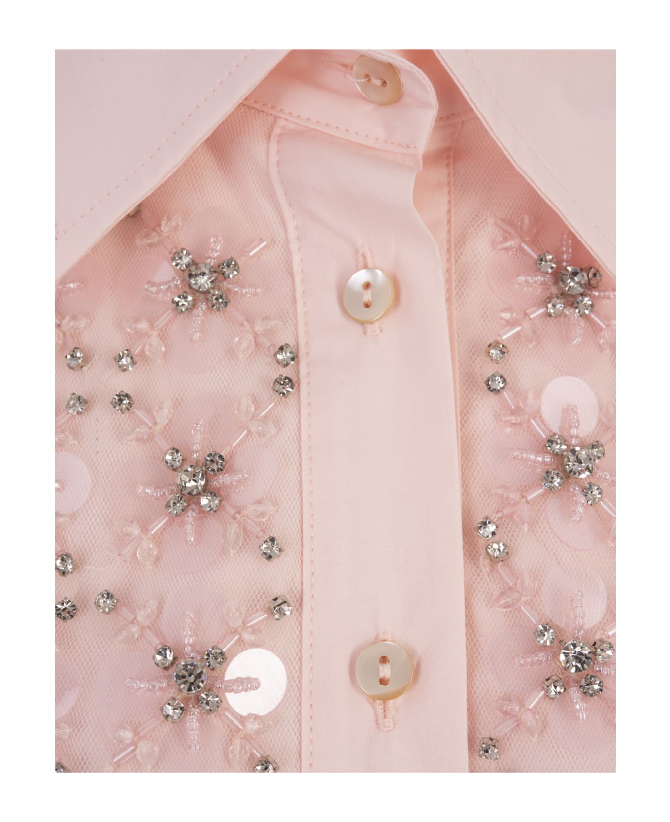 Parosh Pink Sequins Canyox Shirt - Pink