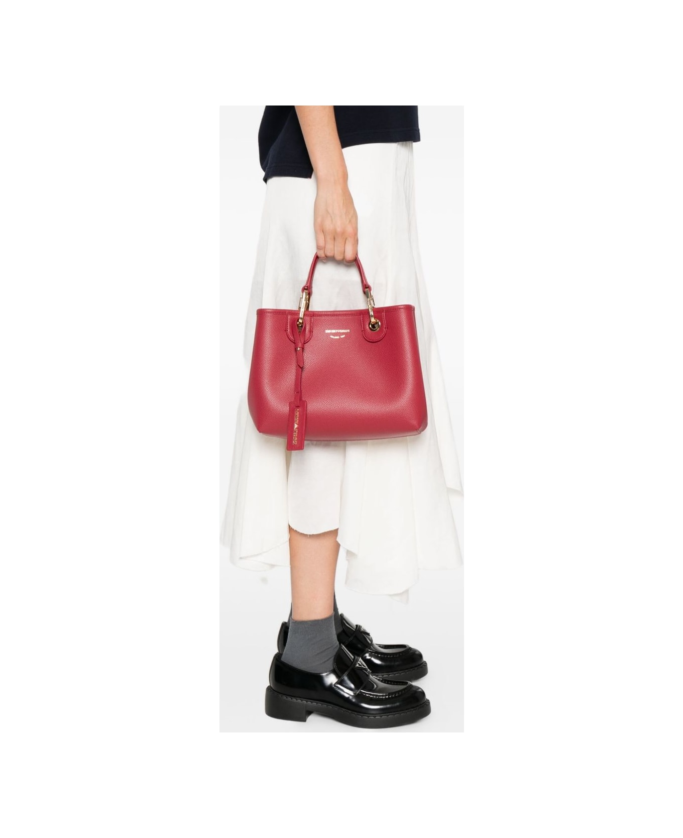 Emporio Armani Myea Small Shopping Bag - Bordeaux トートバッグ