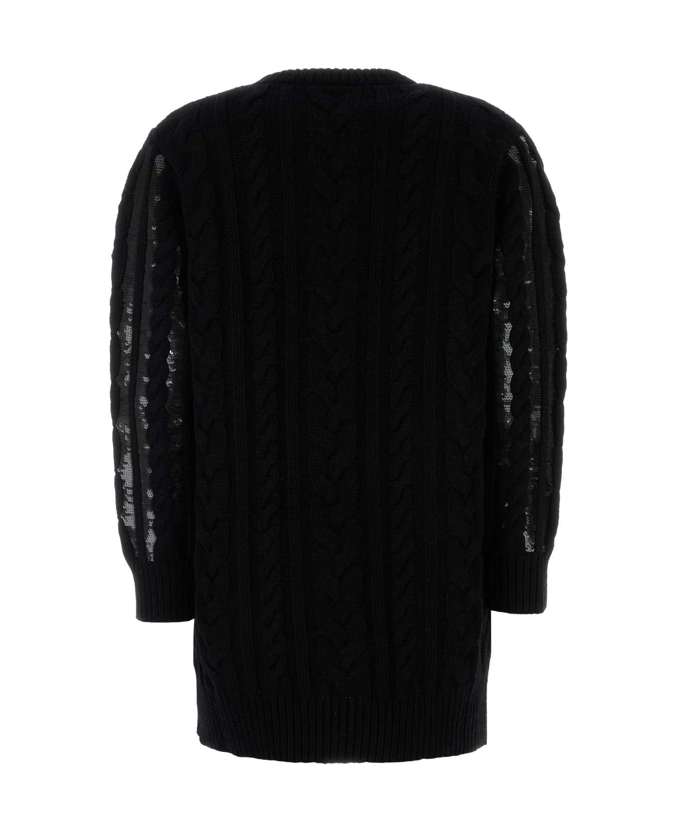Max Mara Black Wool Blend Mambo Sweater Dress - NERO