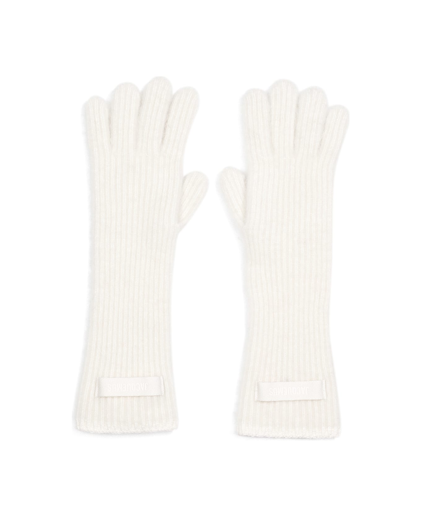 Jacquemus Grosgrain Wool Gloves - Off White