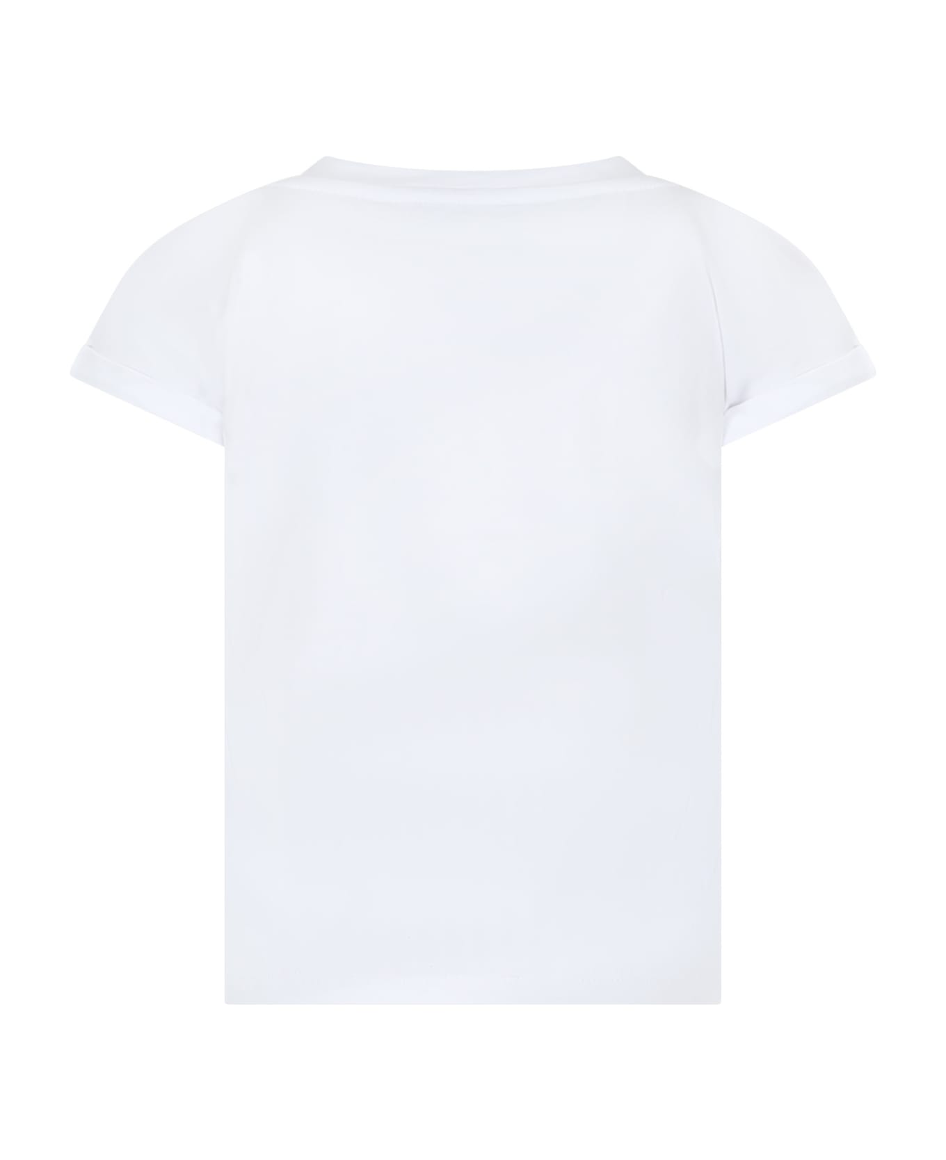 DKNY White T-shirt For Girl With Logo - White Tシャツ＆ポロシャツ