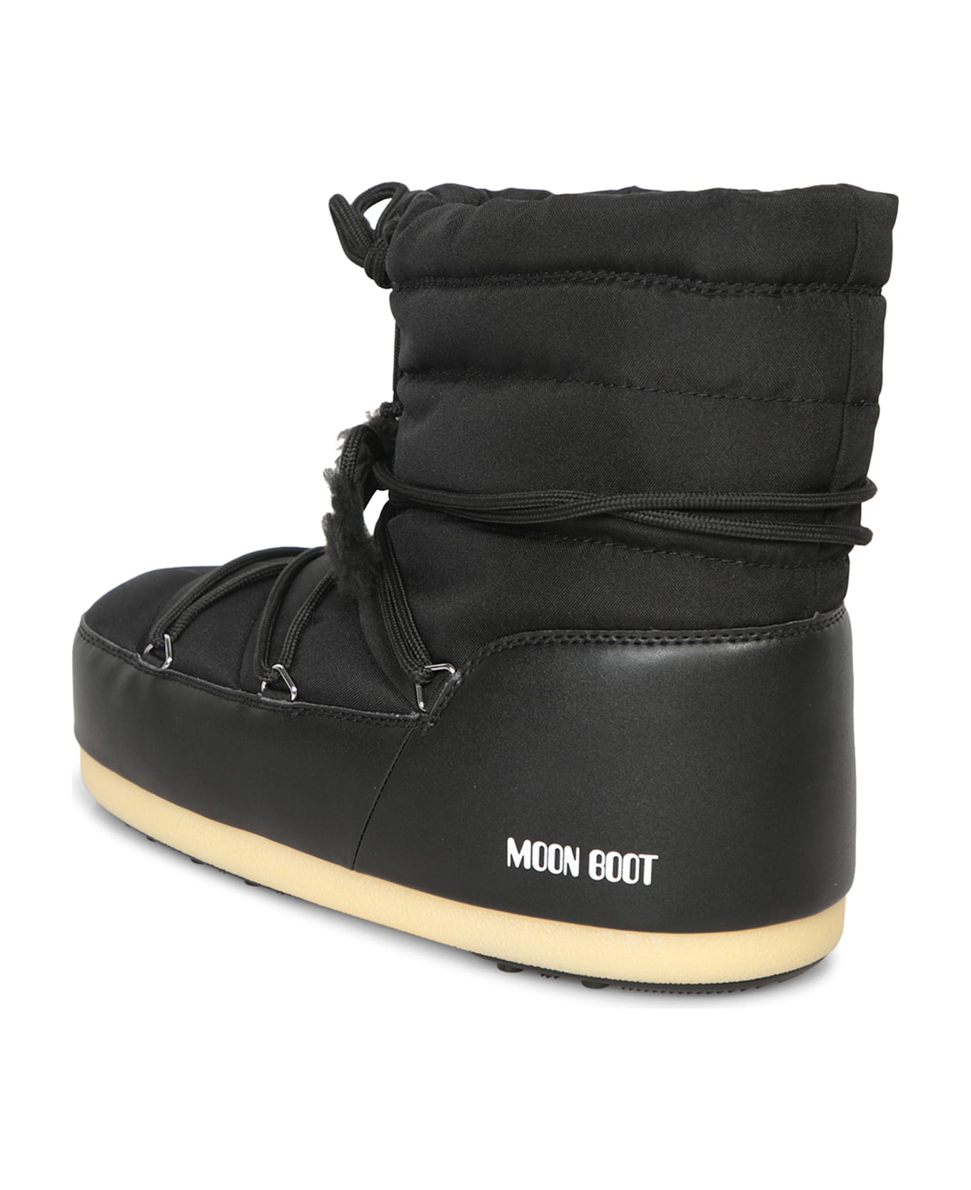 Moon Boot Nylon Logo Black Ankle Boots - Black