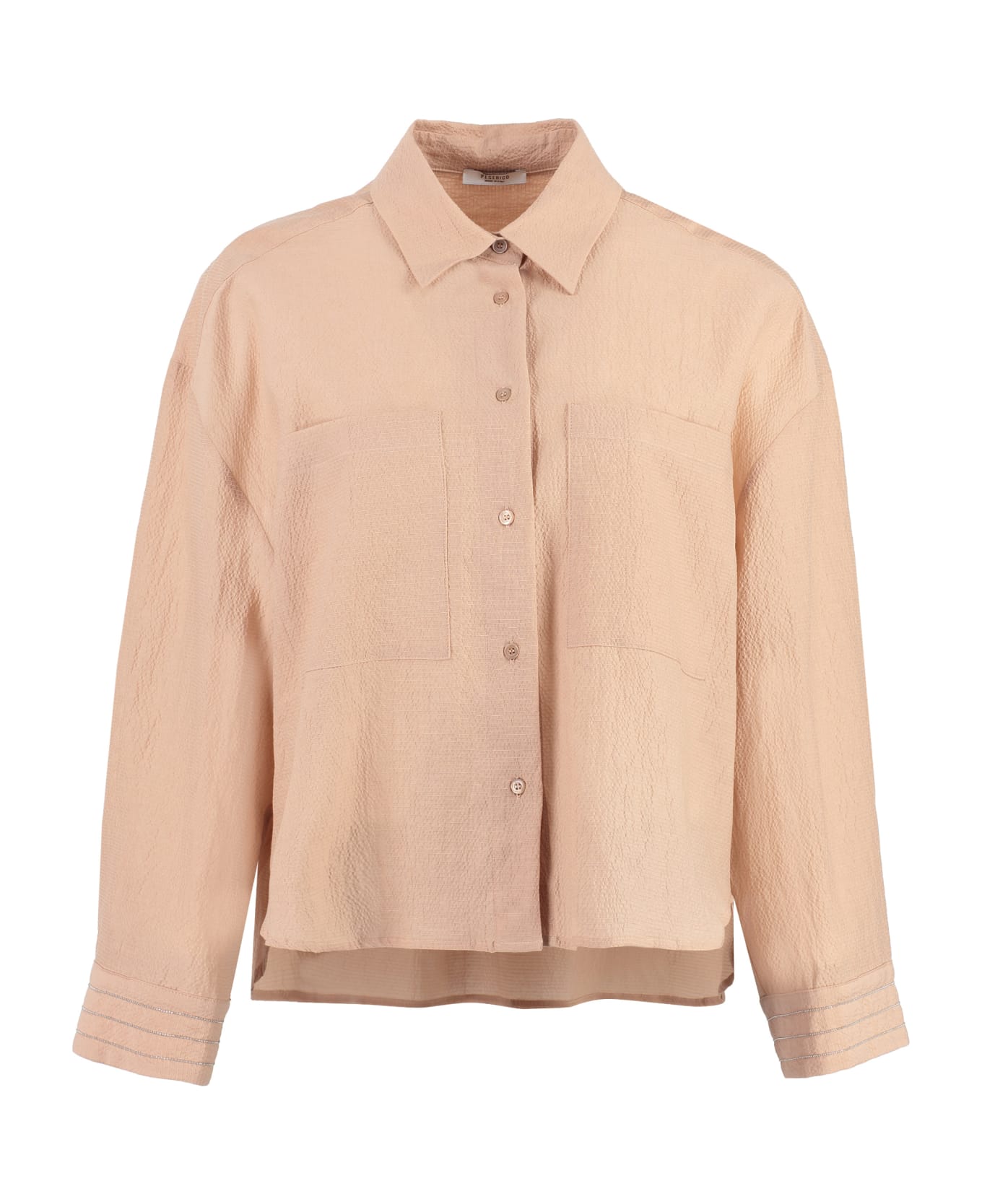 Peserico Silk-cotton Blend Shirt - Pale pink