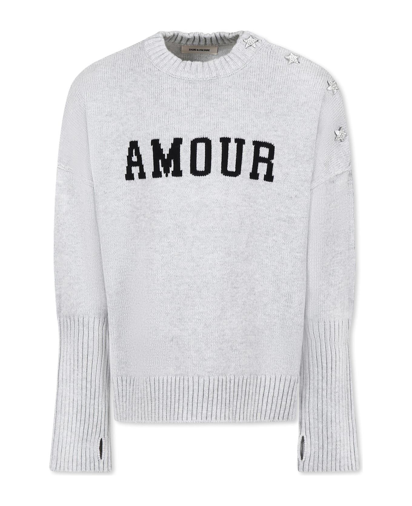 Zadig 
Voltaire Grey Sweater For Girl With Writing - Grey