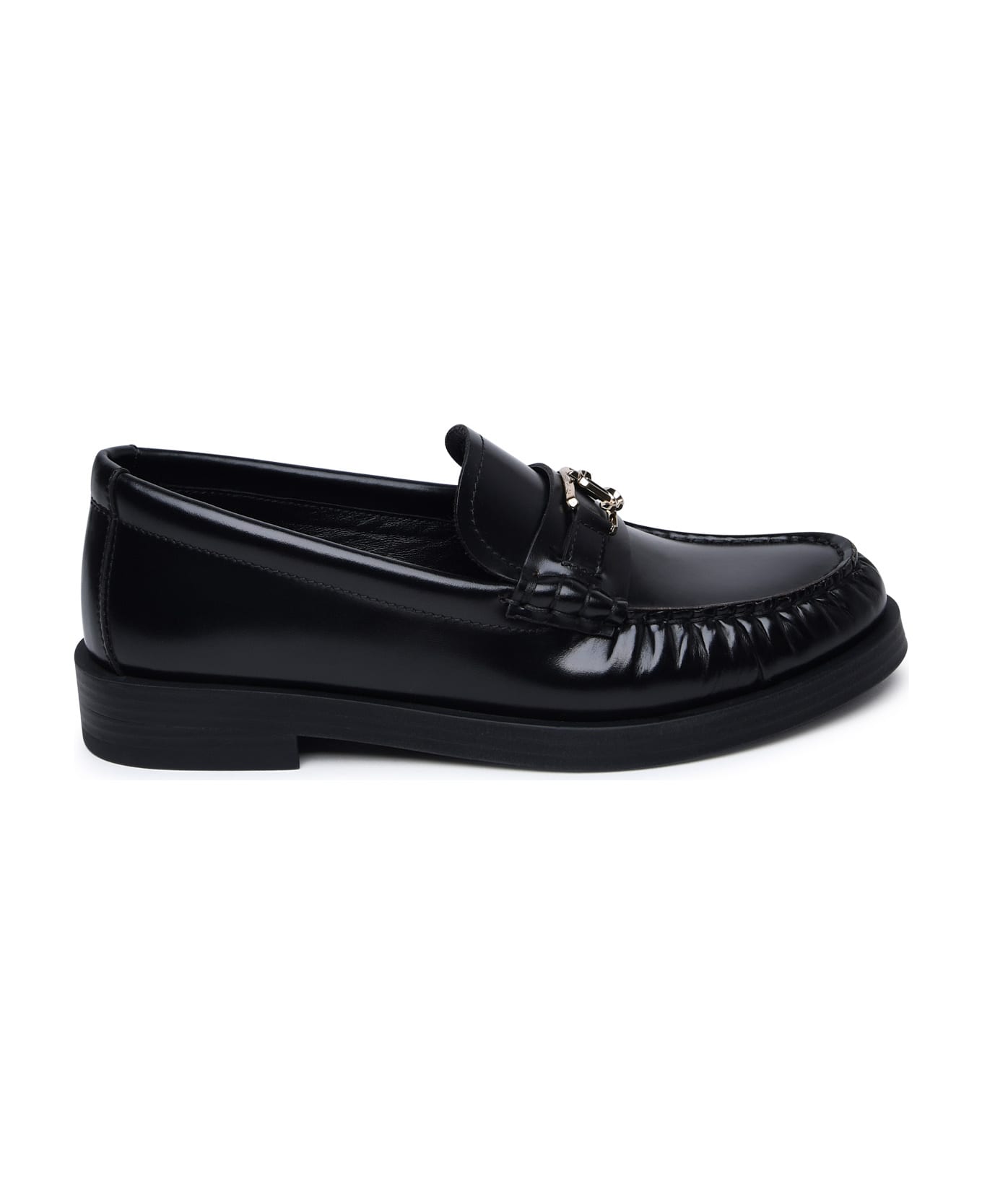 Jimmy Choo Black Leather Loafers - Black