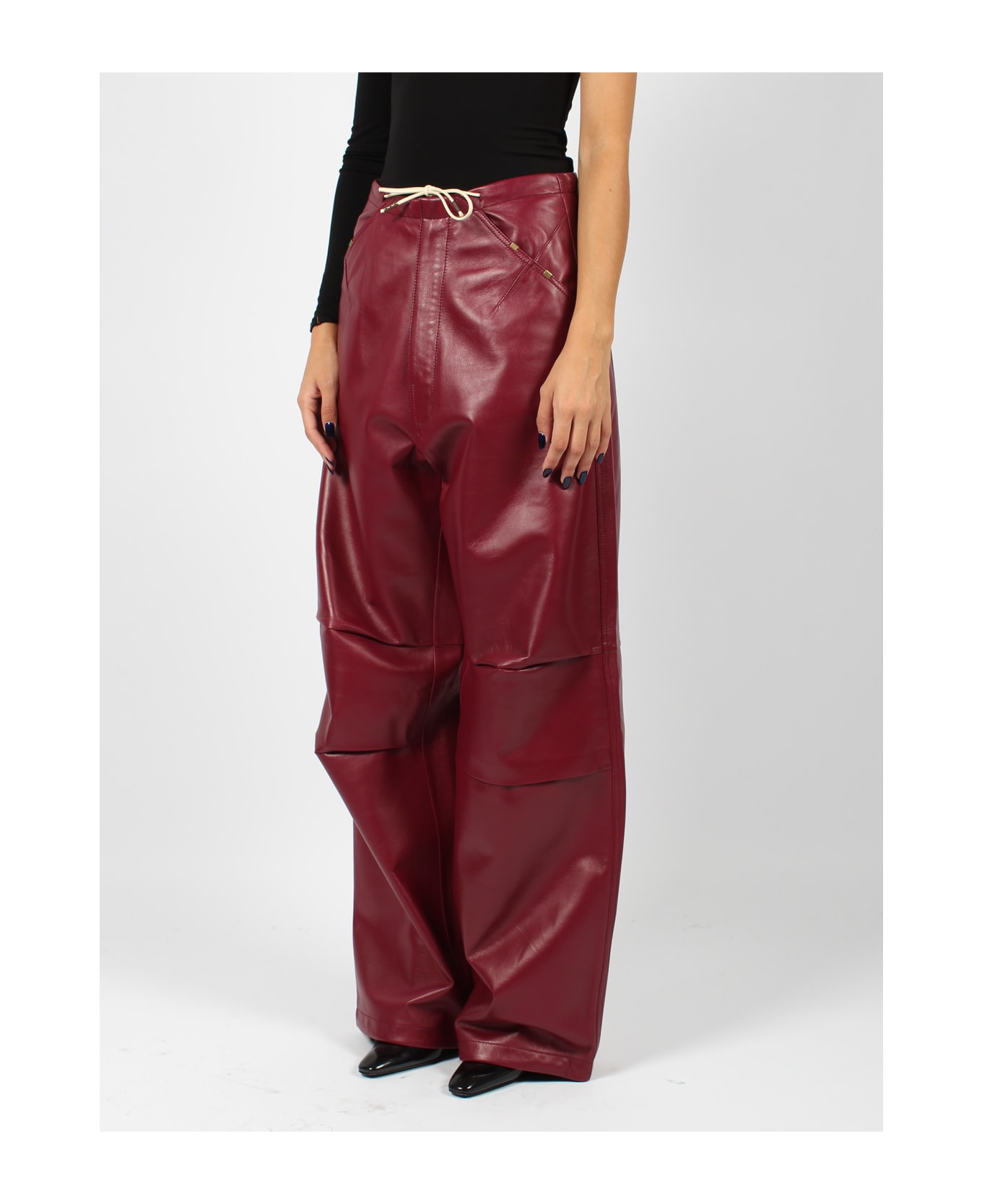DARKPARK Daisy Plonge Nappa Leather Military Trousers - Pink & Purple