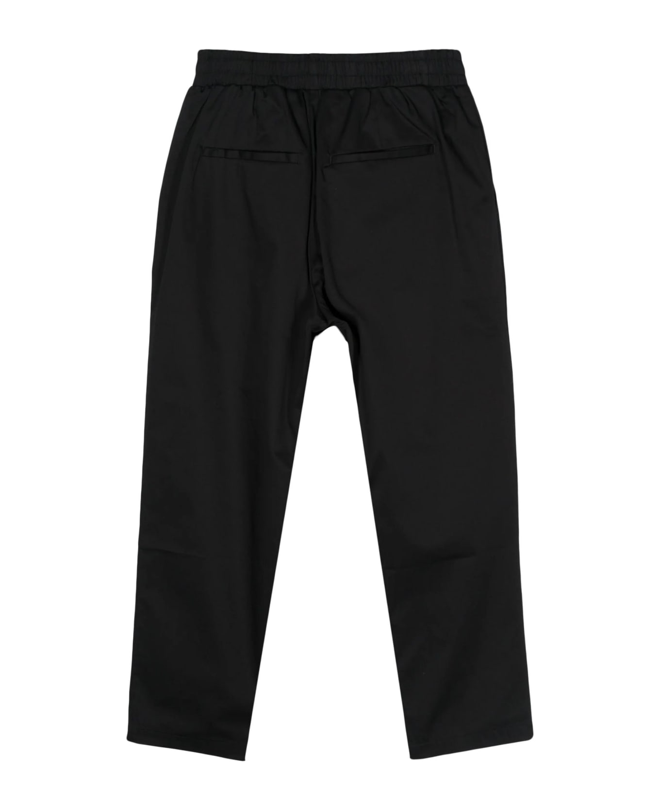 Family First Milano Black Stretch-cotton Trousers - BLACK