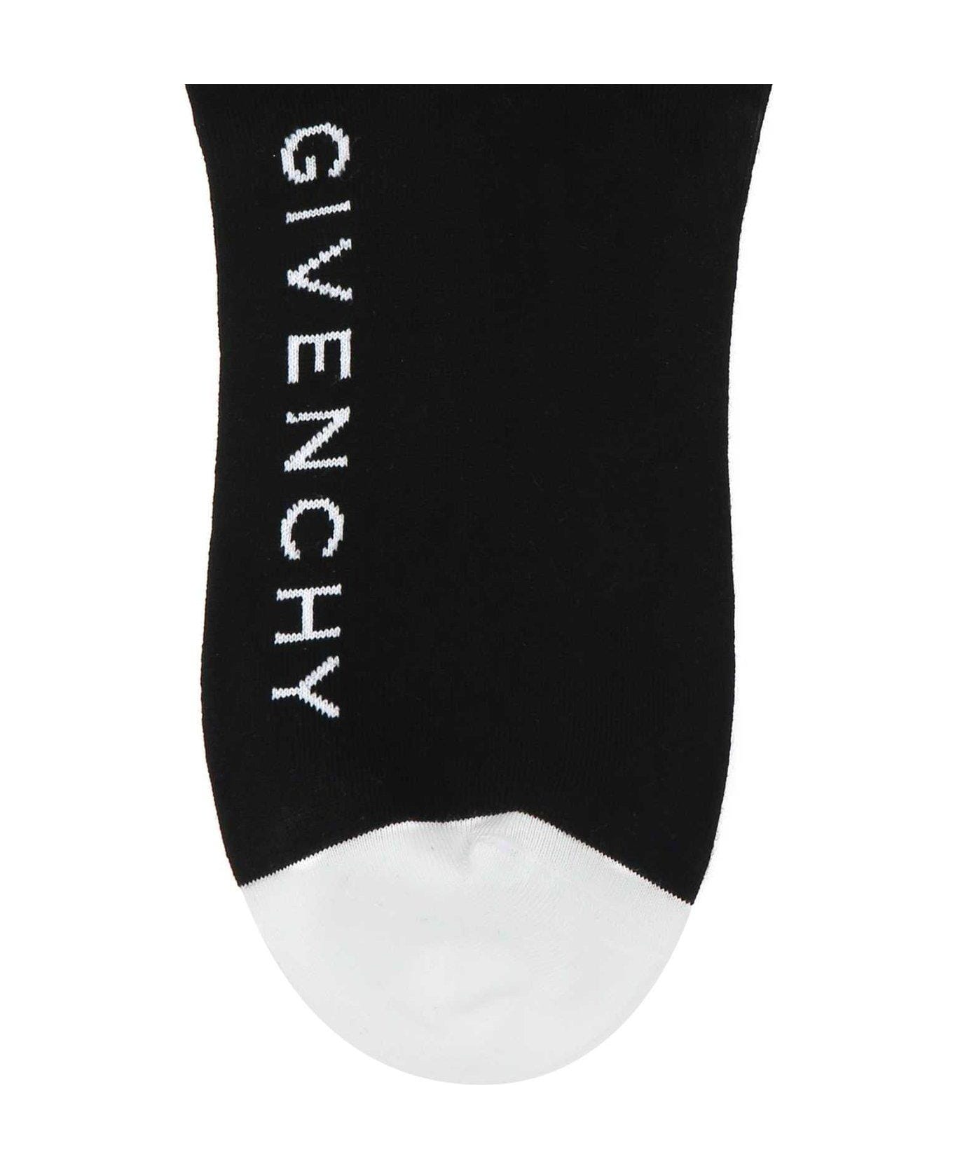 Givenchy Logo Intarsia Crew Socks - NERO/BIANCO