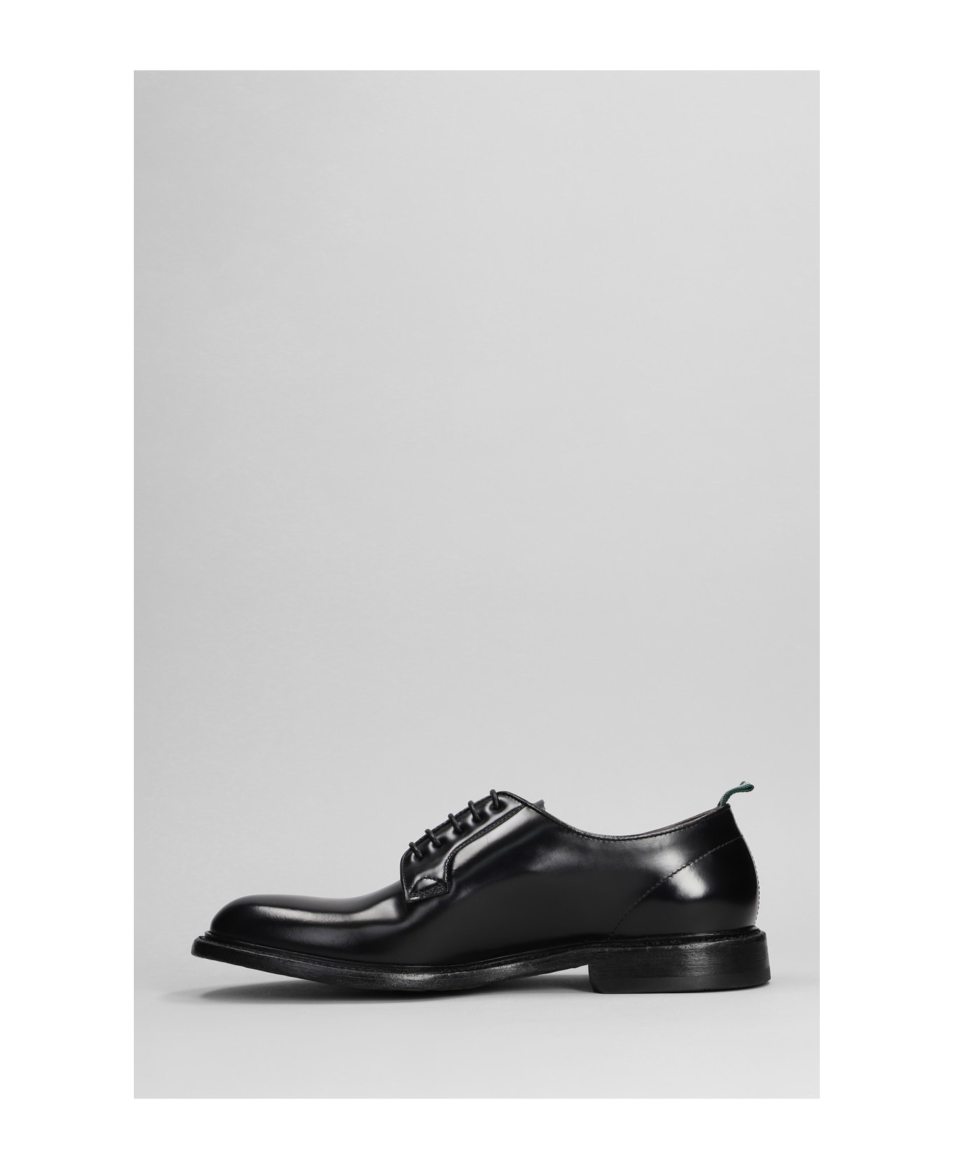 Green George Lace Up Shoes In Black Leather - black