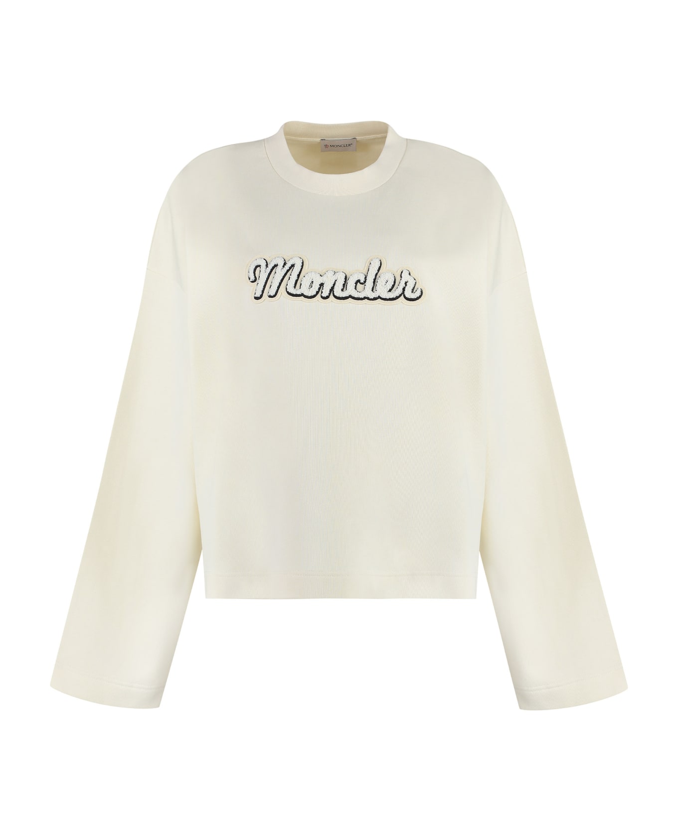 Moncler Logo Detail Cotton Sweatshirt - White
