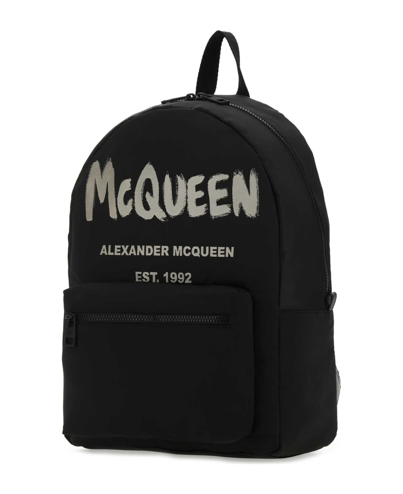 Alexander McQueen Black Canvas Metropolitan Backpack - 1073