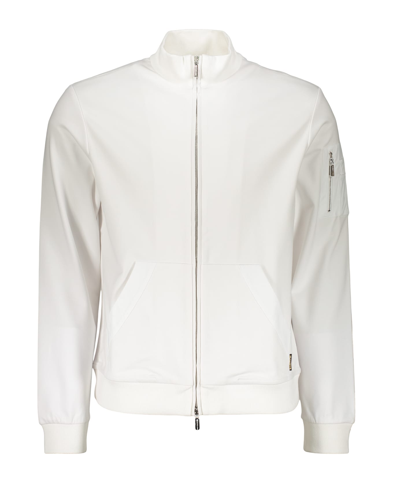 Moorer Techno Fabric Full-zip Sweatshirt - White