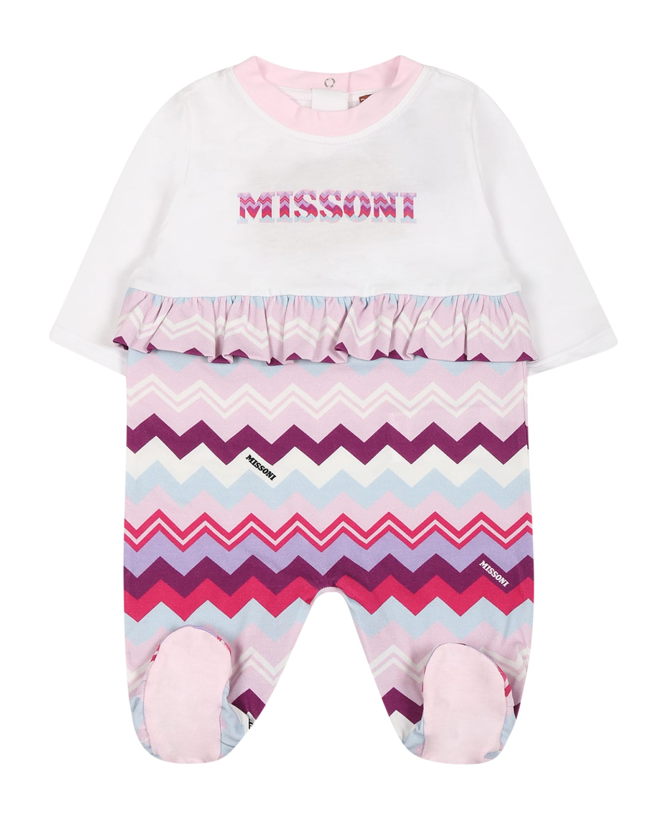 Missoni Kids Purple Set For Baby Girl With Logo - Glicine/Multicolor