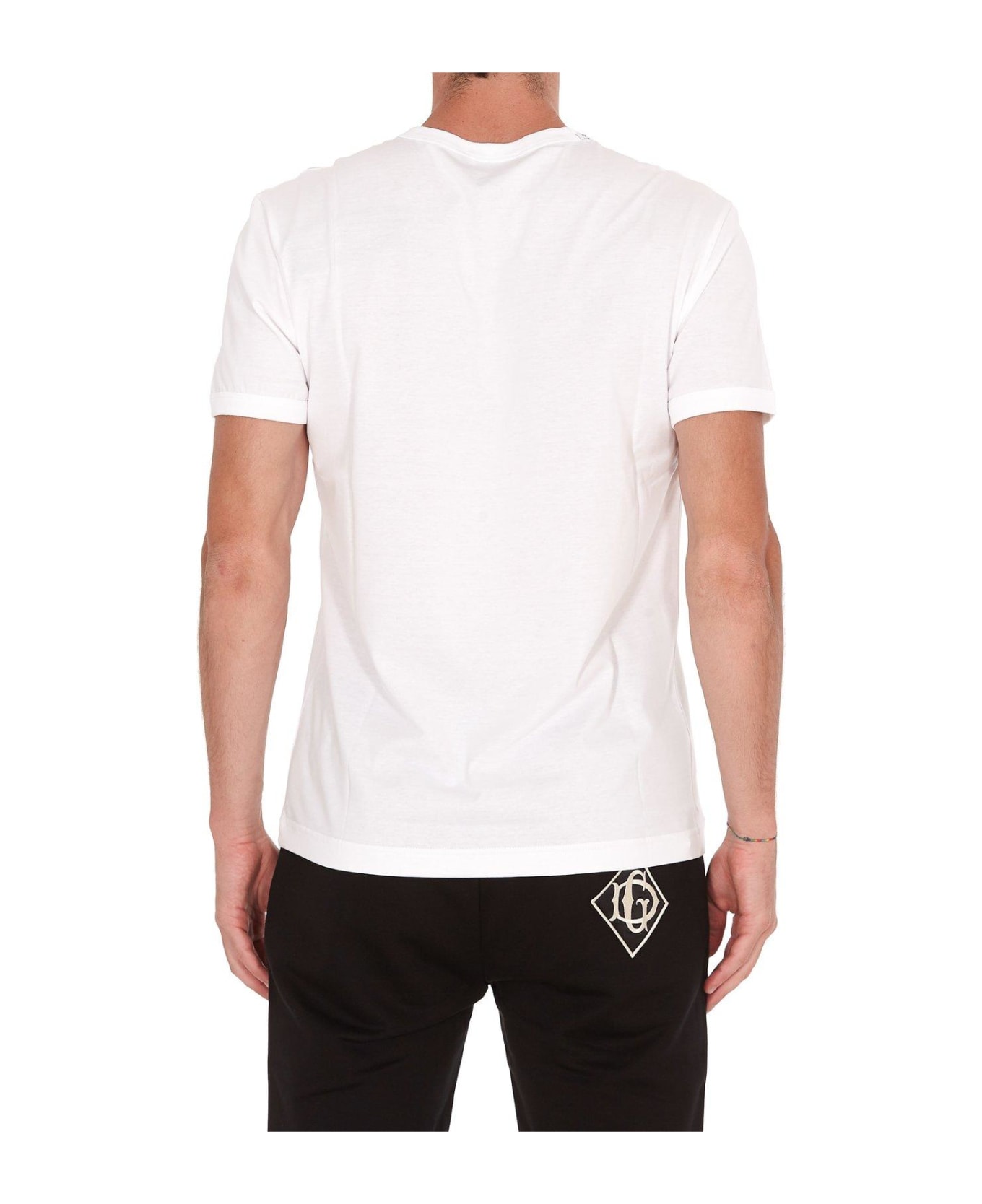 Dolce & Gabbana Logo Embroidered T-shirt - Bianco