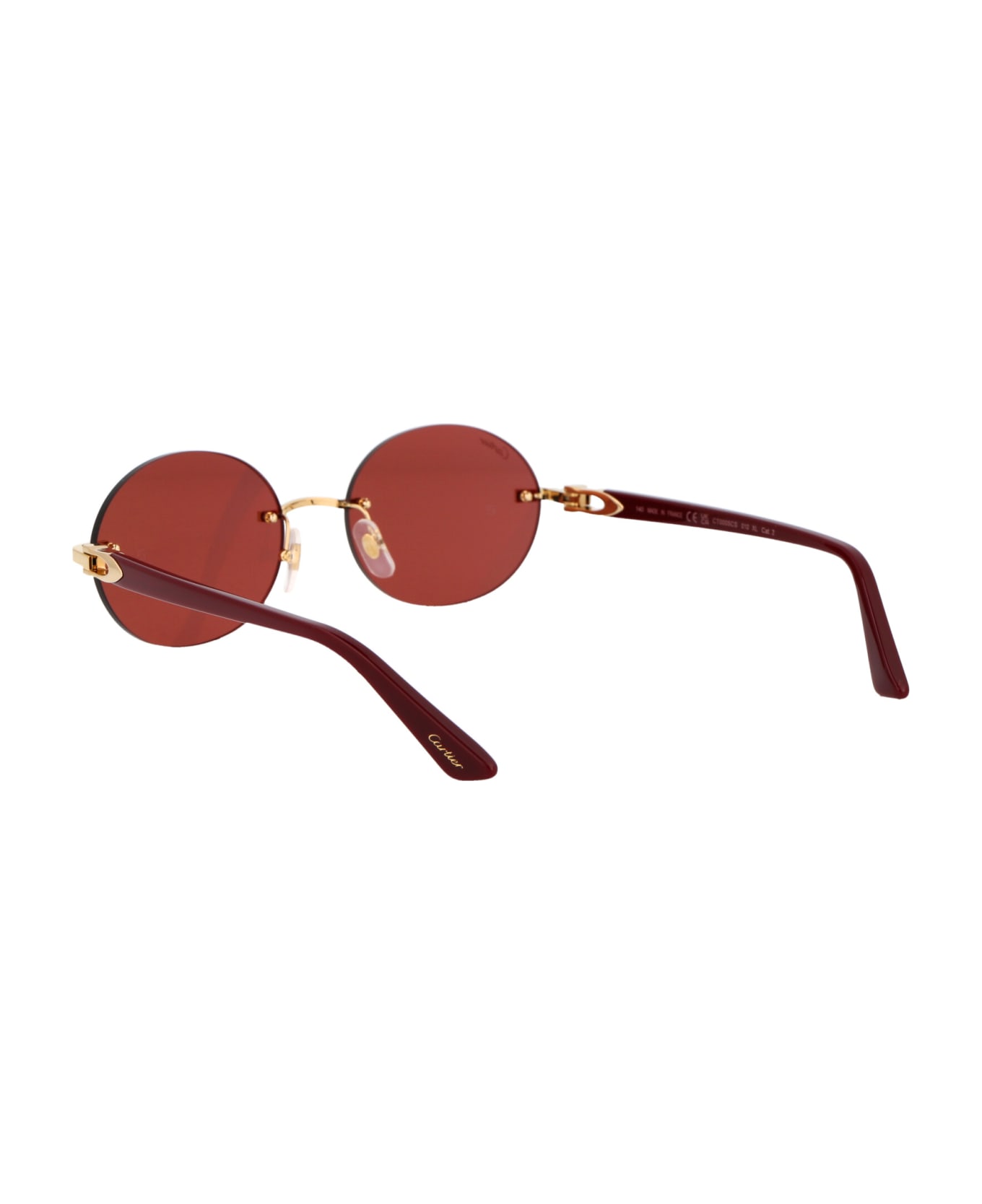 Cartier Eyewear Ct0005cs Sunglasses - 010 gold burgundy red
