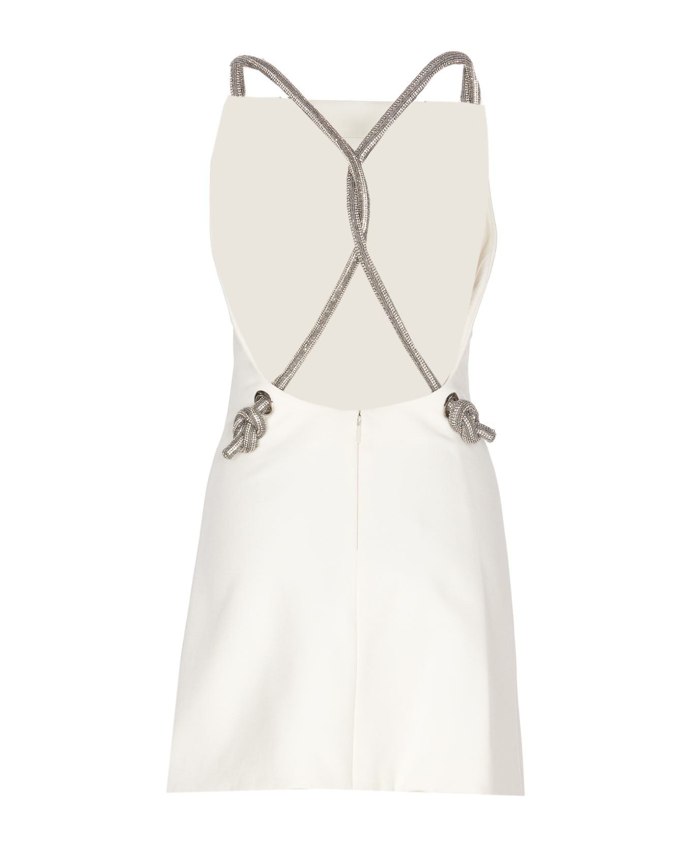 Versace Jeweled Mini Dress - Optical White ワンピース＆ドレス