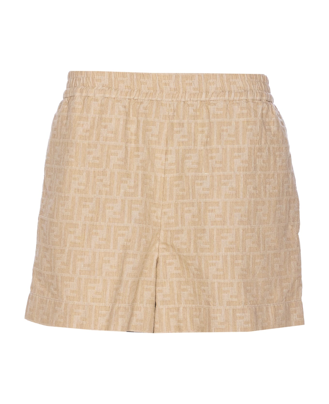 Fendi Ff Logo Shorts - Beige