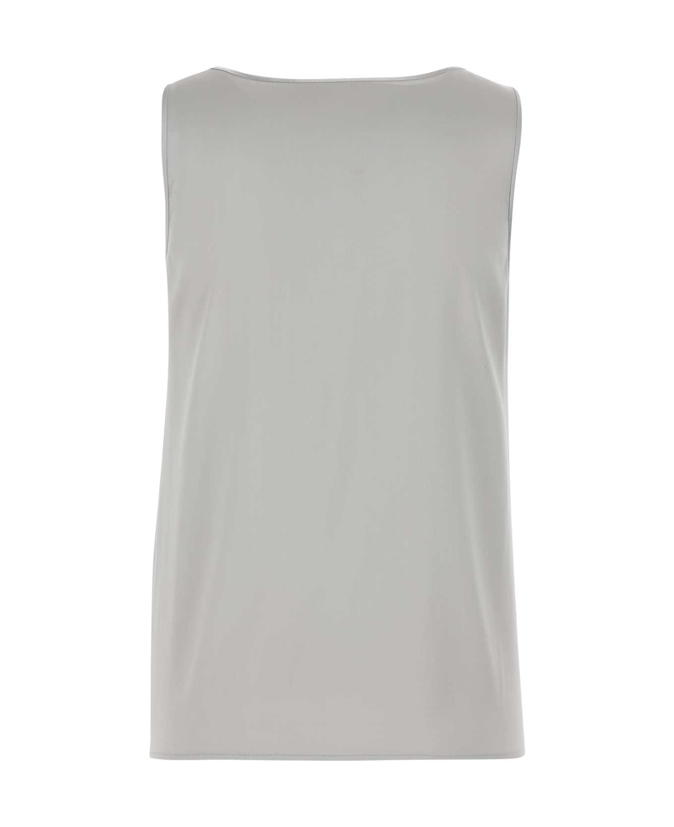 Dolce & Gabbana Grey Stretch Satin Tank Top - LIGHTGREY