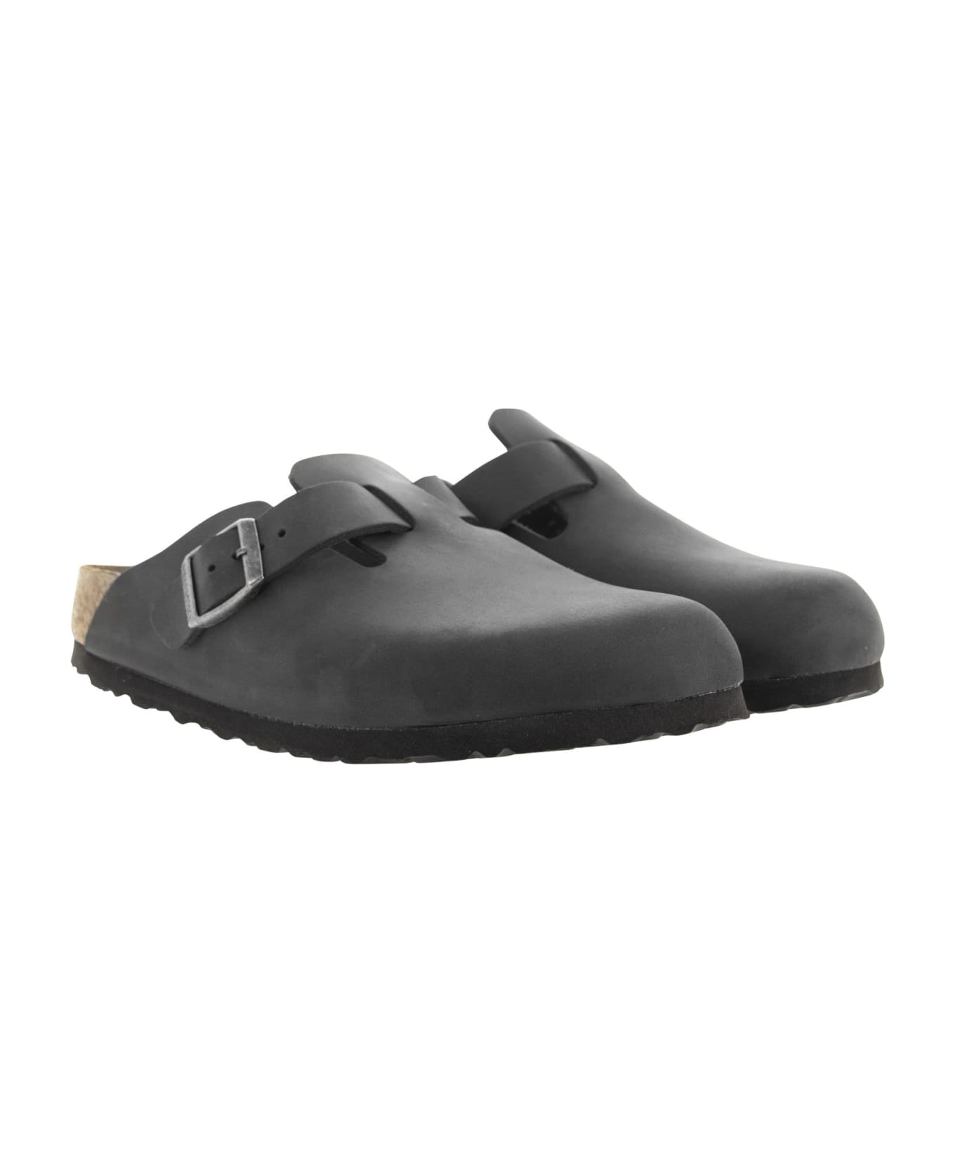 Birkenstock Boston - Oiled Leather Sabot - Black