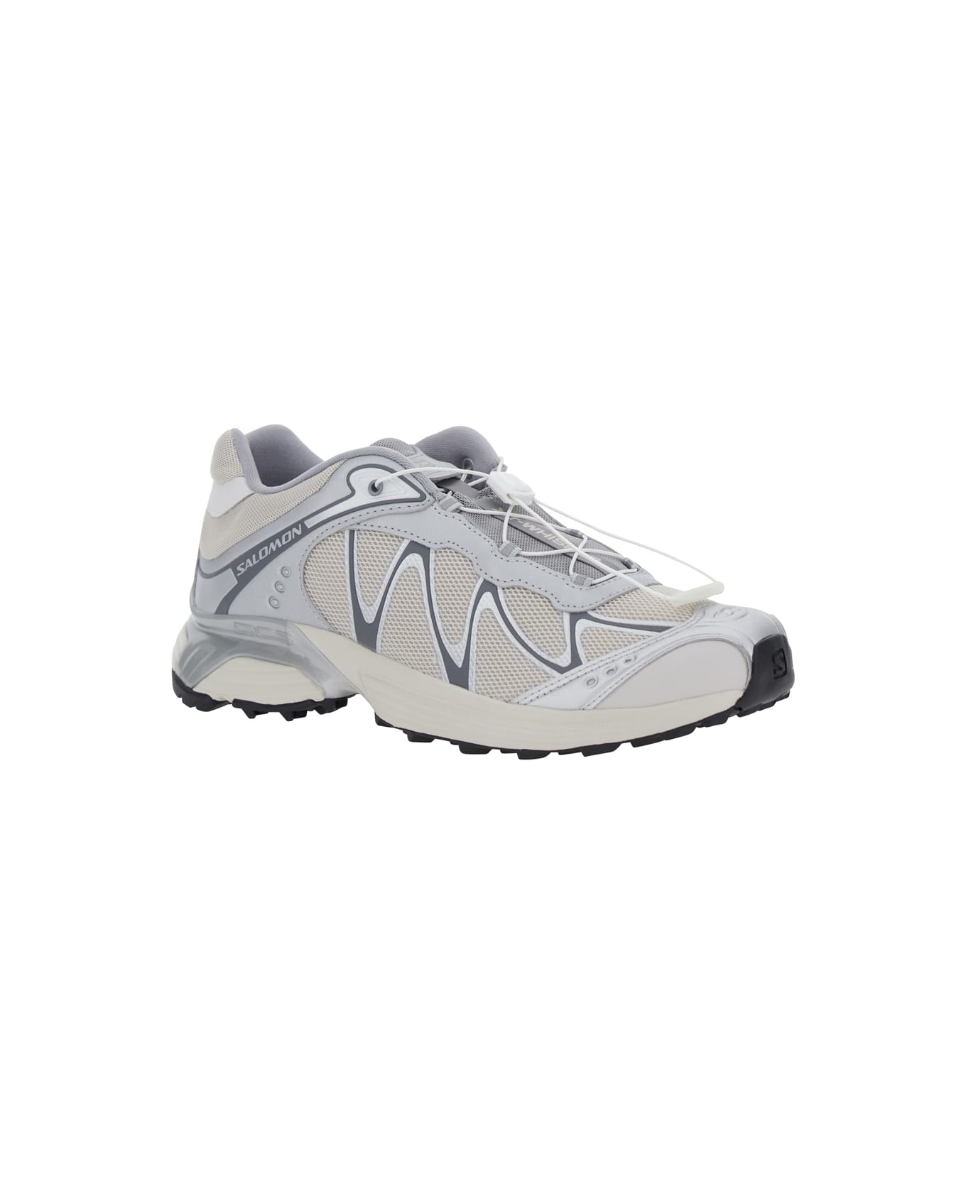 Salomon 'xt-whisper' Grey Sneakers With Printed Logo On The Side And Drawstring Closure In Fabric Unisex - Grey