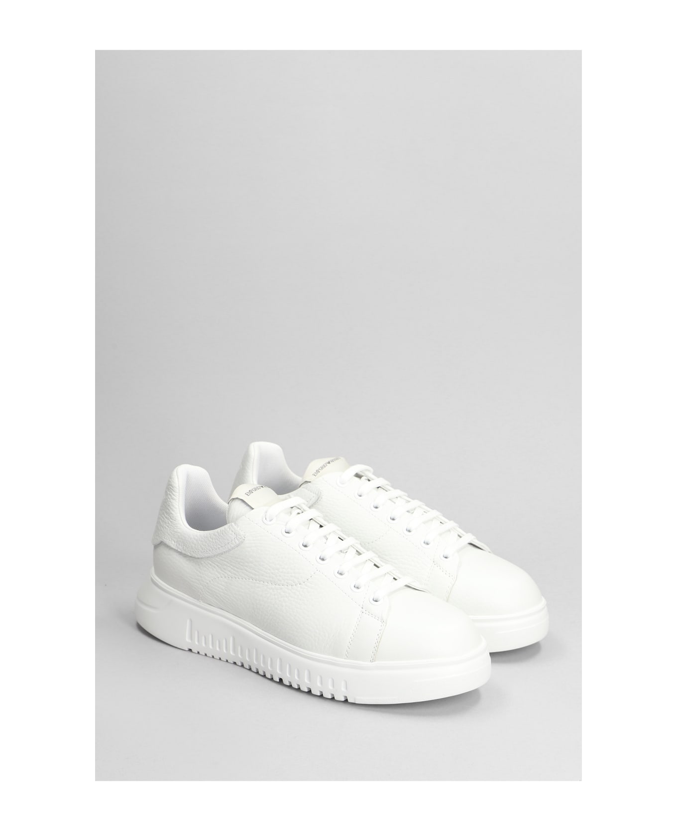 Emporio Armani Leather Sneakers - Bianco
