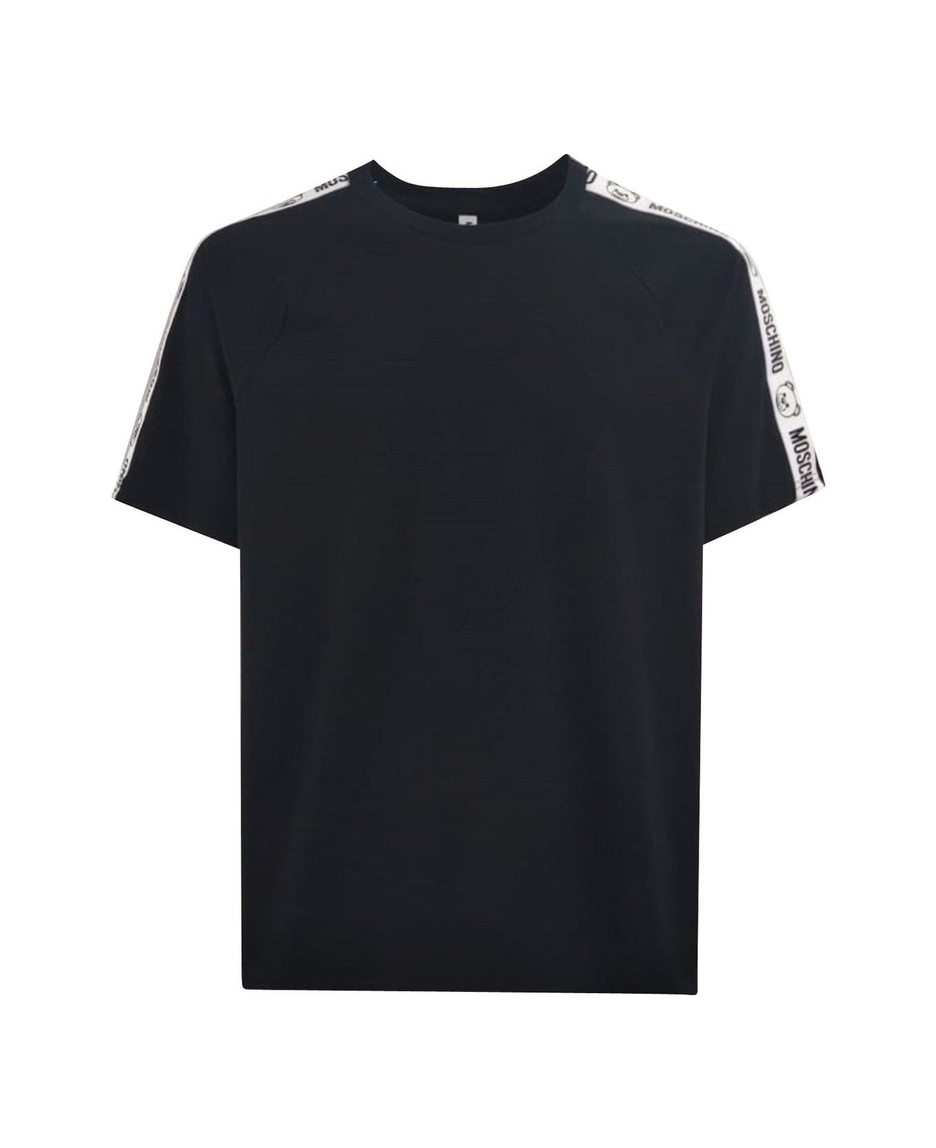 Moschino Logo Tape Crewneck T-shirt - Black