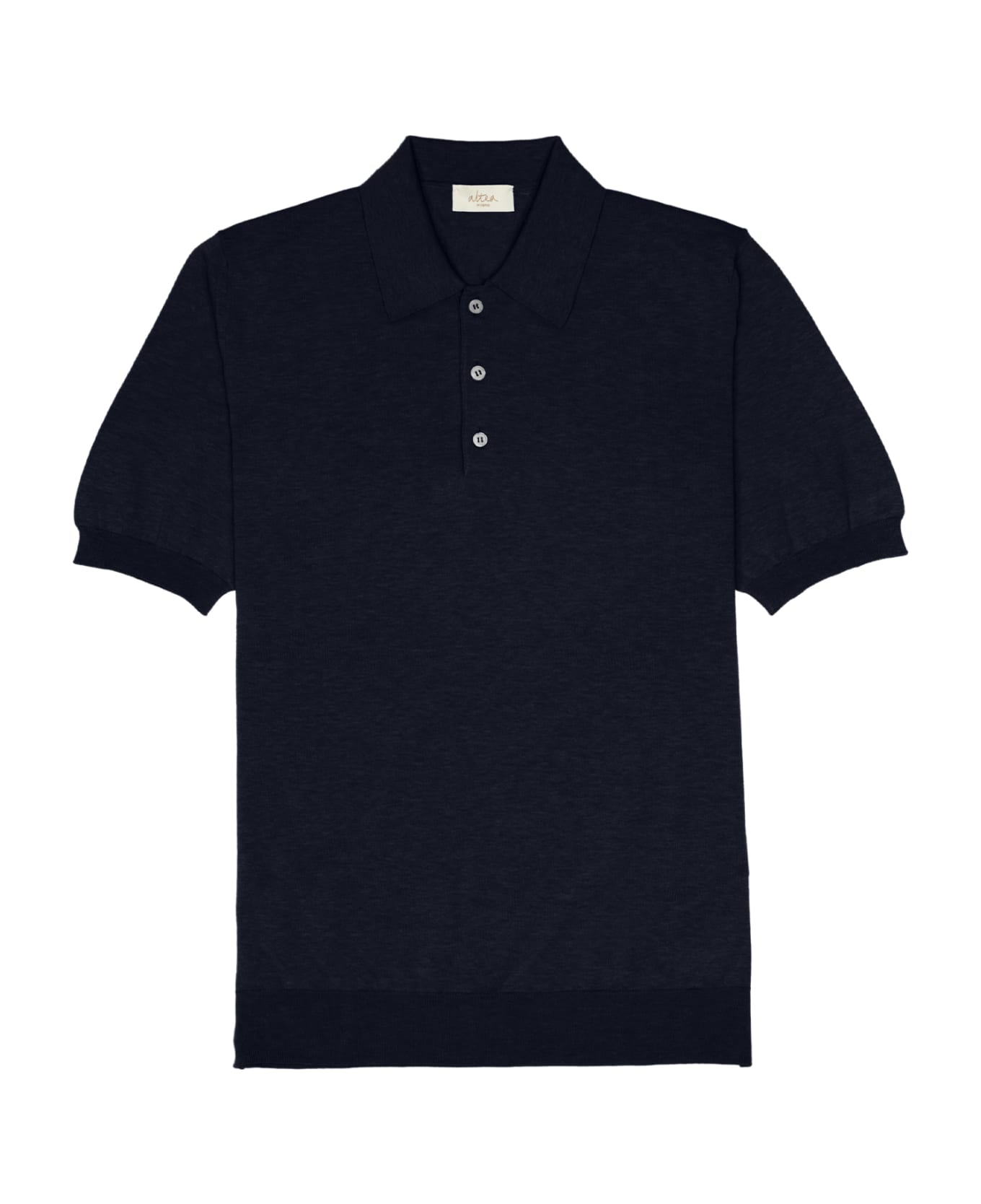 Altea Blue Short-sleeved Polo Shirt In Cotton - Blu