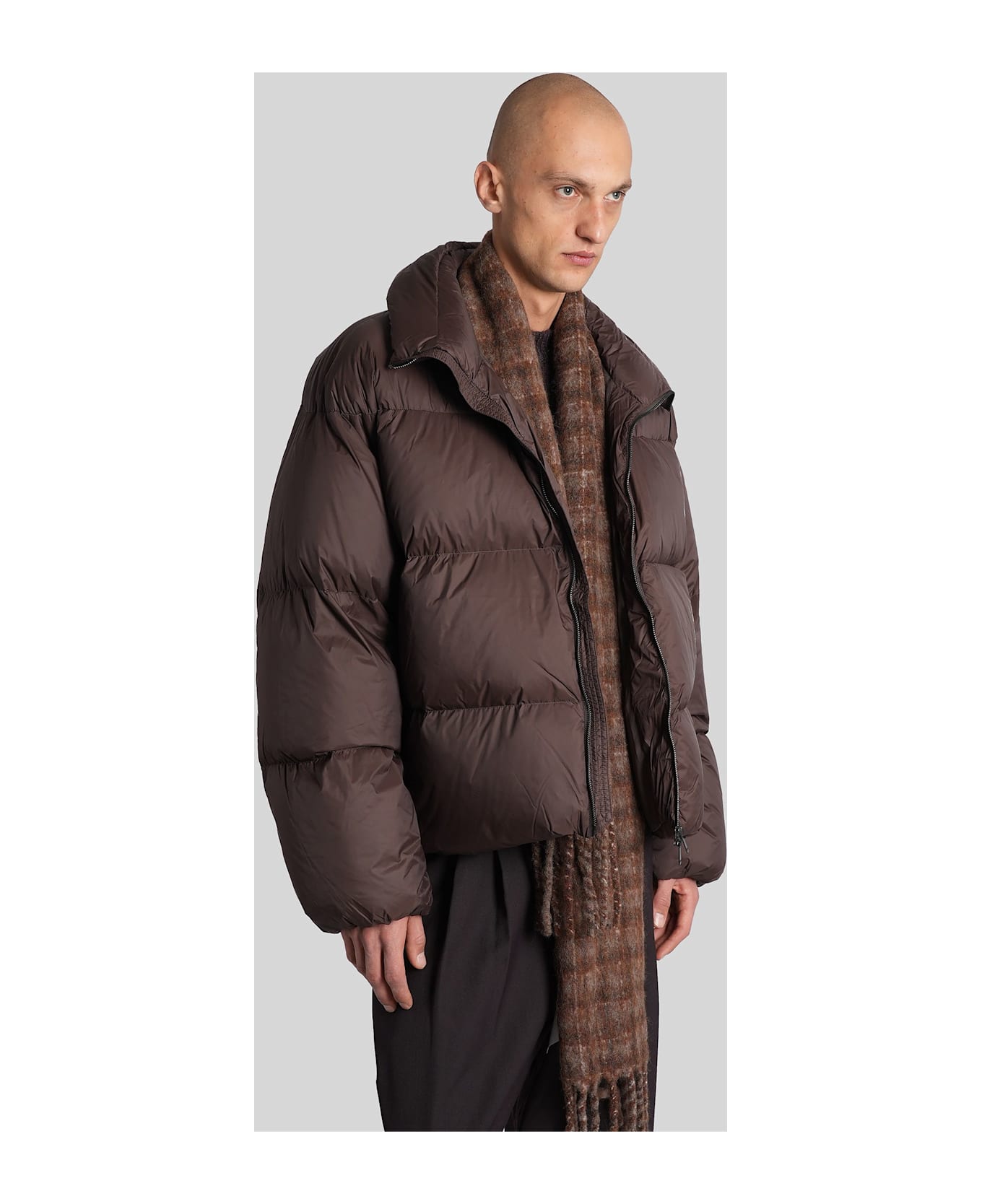 Studio Nicholson Massey Snm-1380 Puffer In Brown Nylon - brown