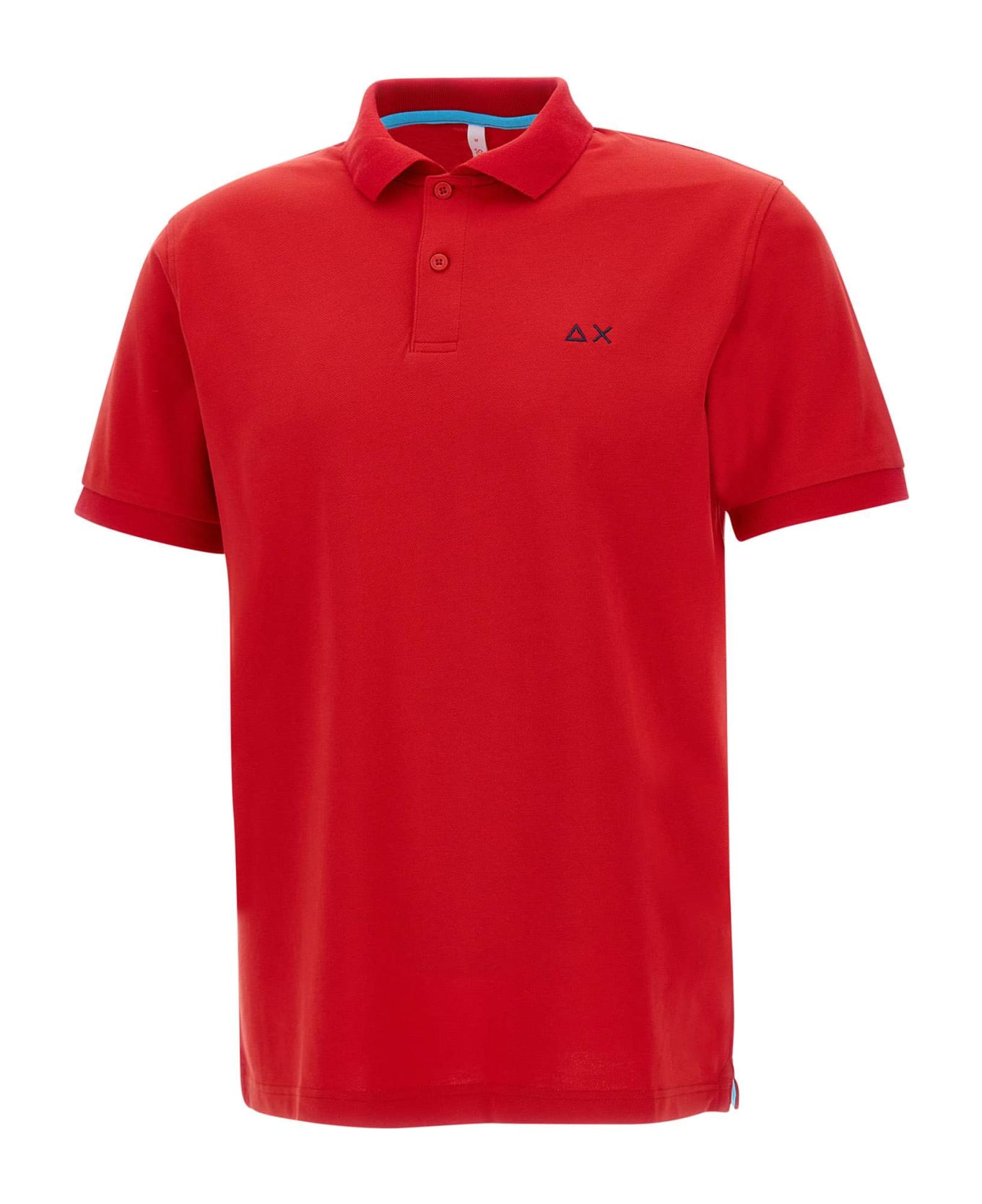 Sun 68 "solid" Pique Cotton Polo Shirt - RED ポロシャツ