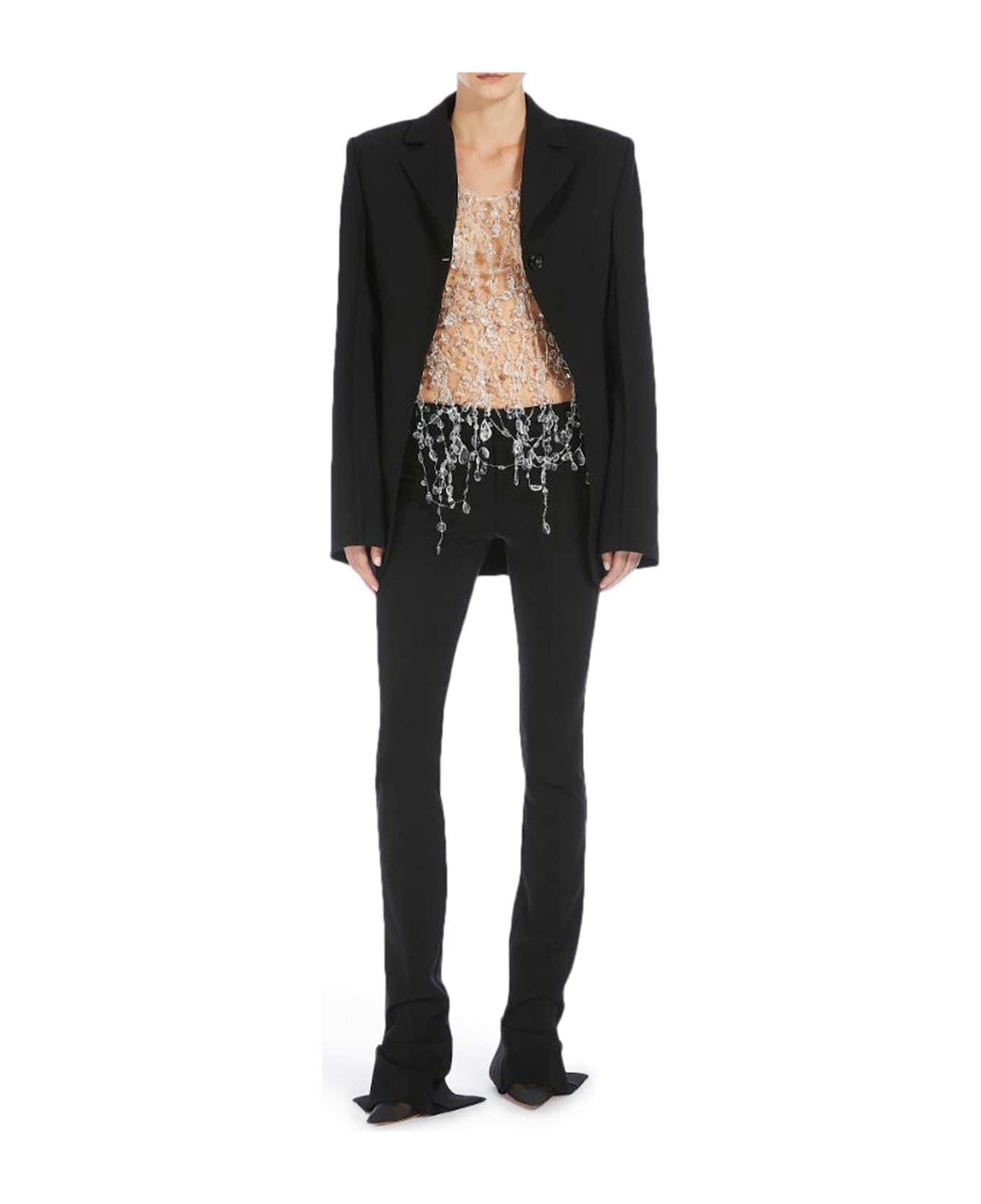 SportMax Single Breasted Stretch Viscose Blazer - Nero