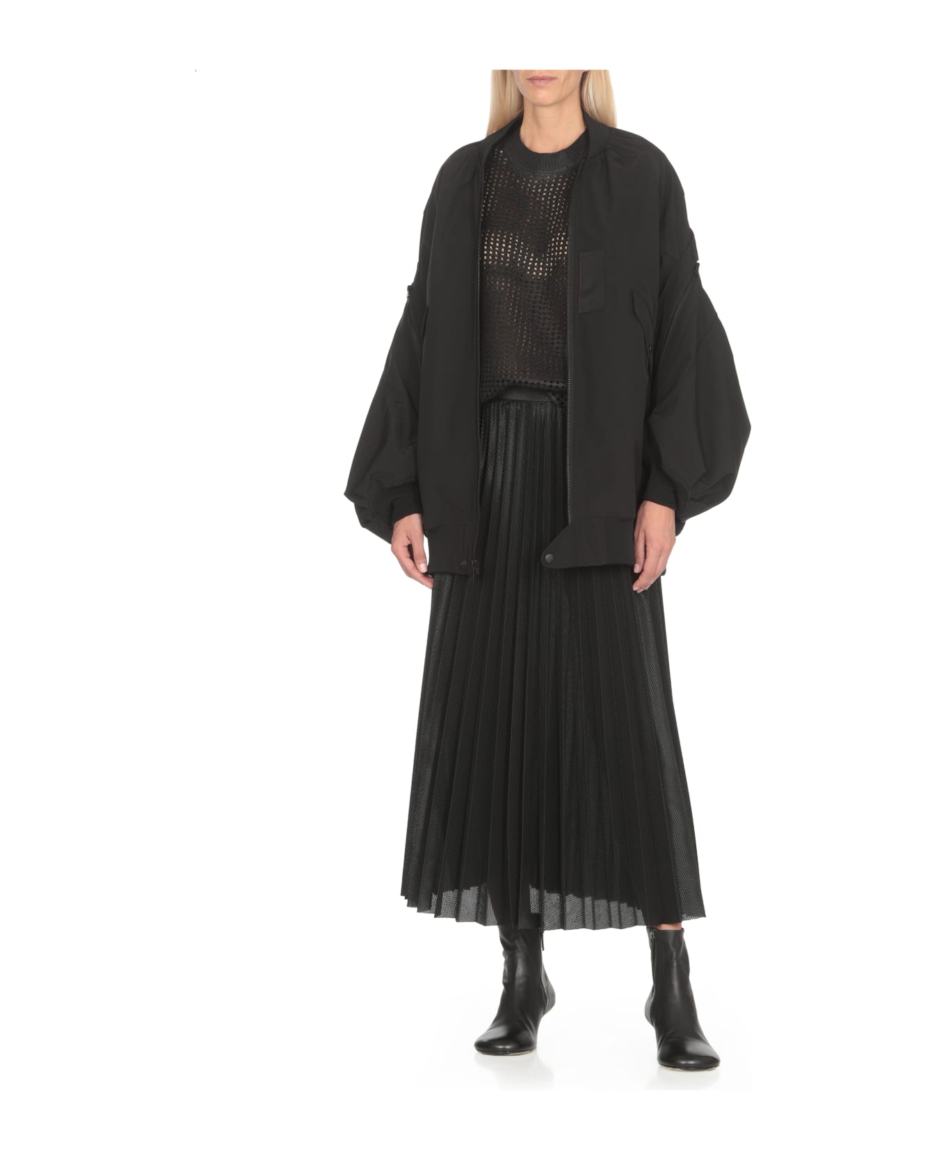 Junya Watanabe T-shirt With Net - Black
