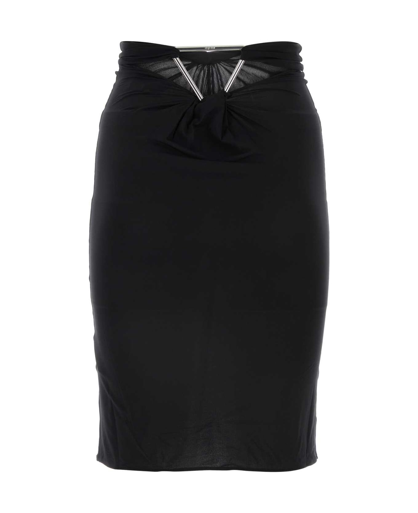 Coperni Black Stretch Nylon Triangle Skirt - BLACK