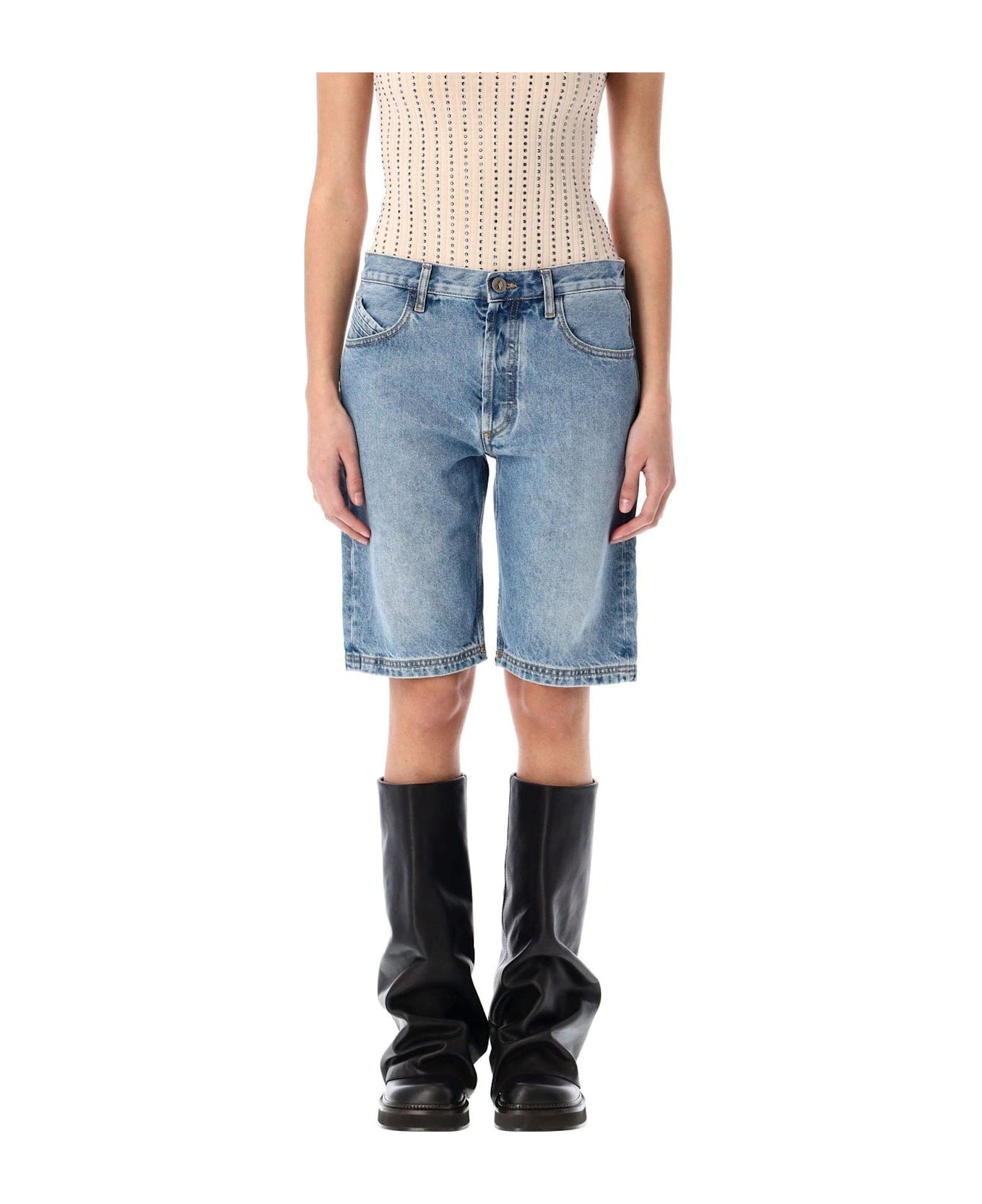 The Attico Denim Short Pants - SKY BLUE