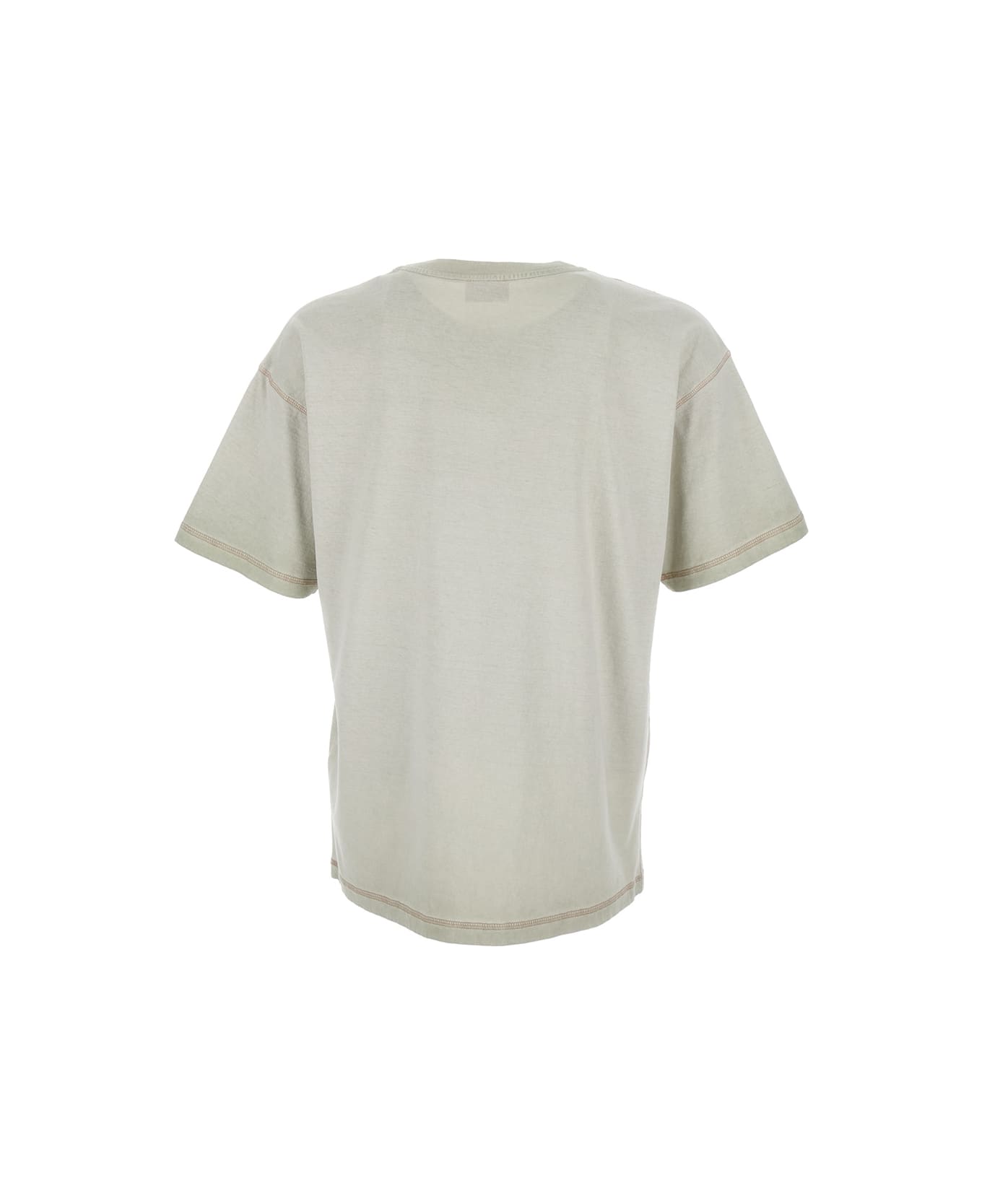 Diesel Beige 't-buxt-n4' Crewneck T-shirt With Logo In Cotton Man - Ice