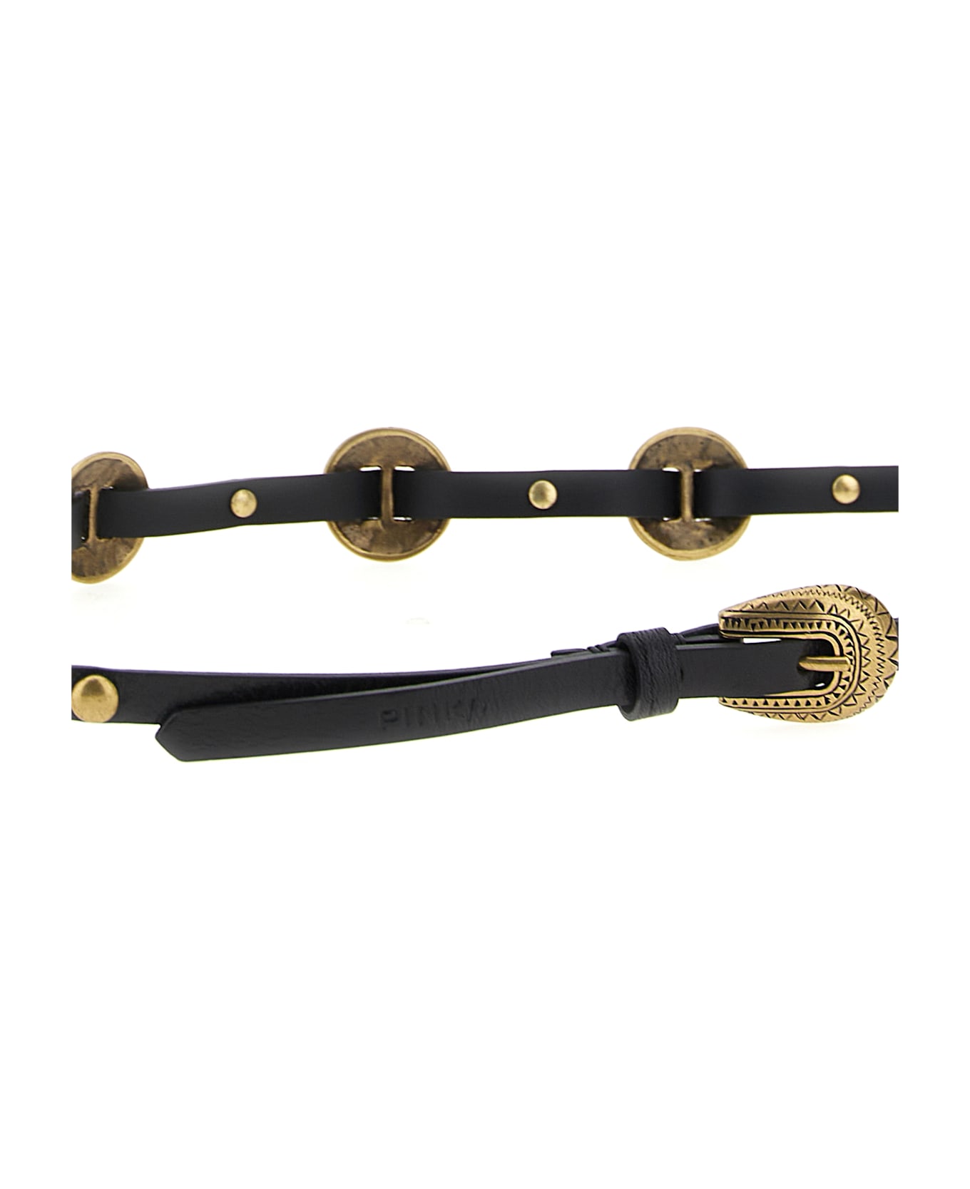 Pinko Engraved Plaque Belt - Black