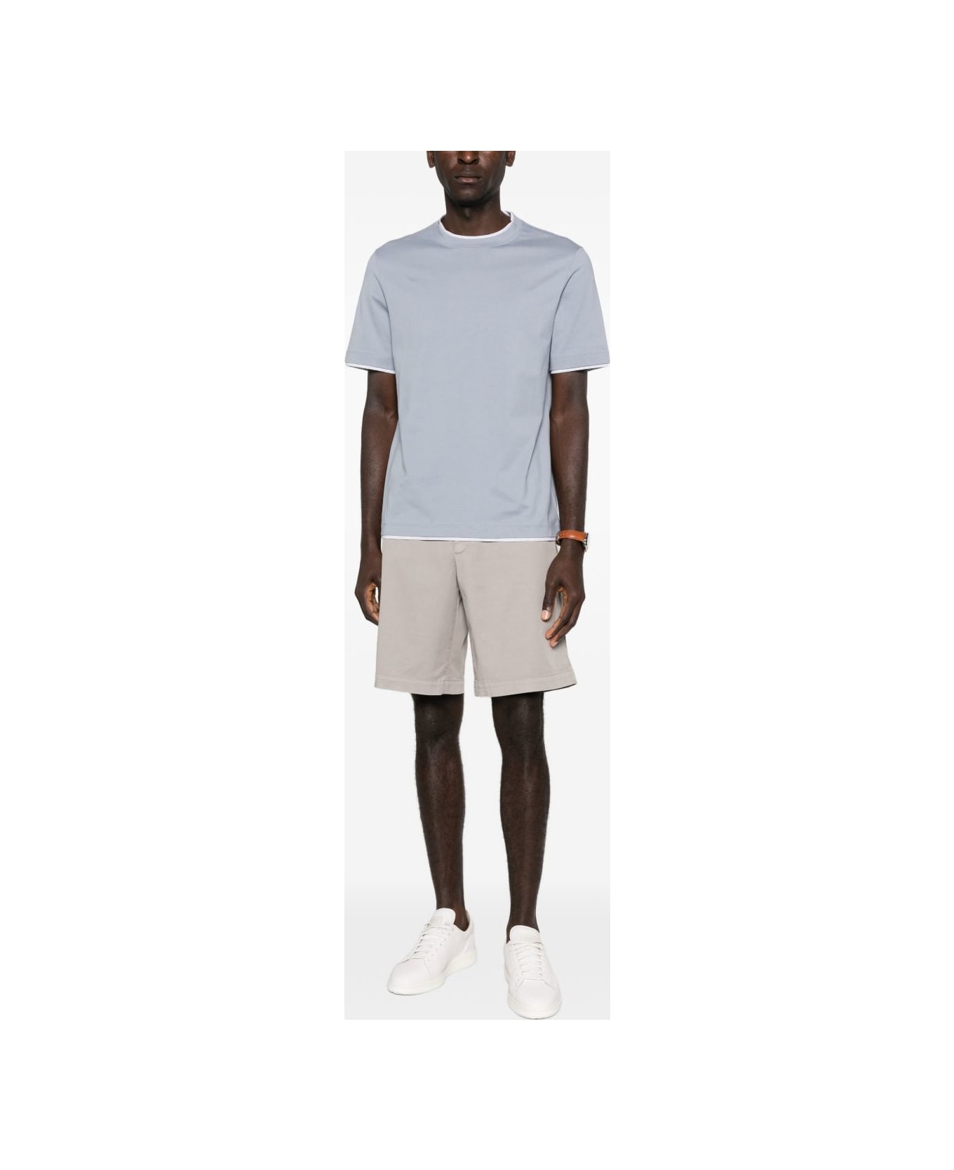 Brunello Cucinelli Cotton T-shirt - Clear Blue