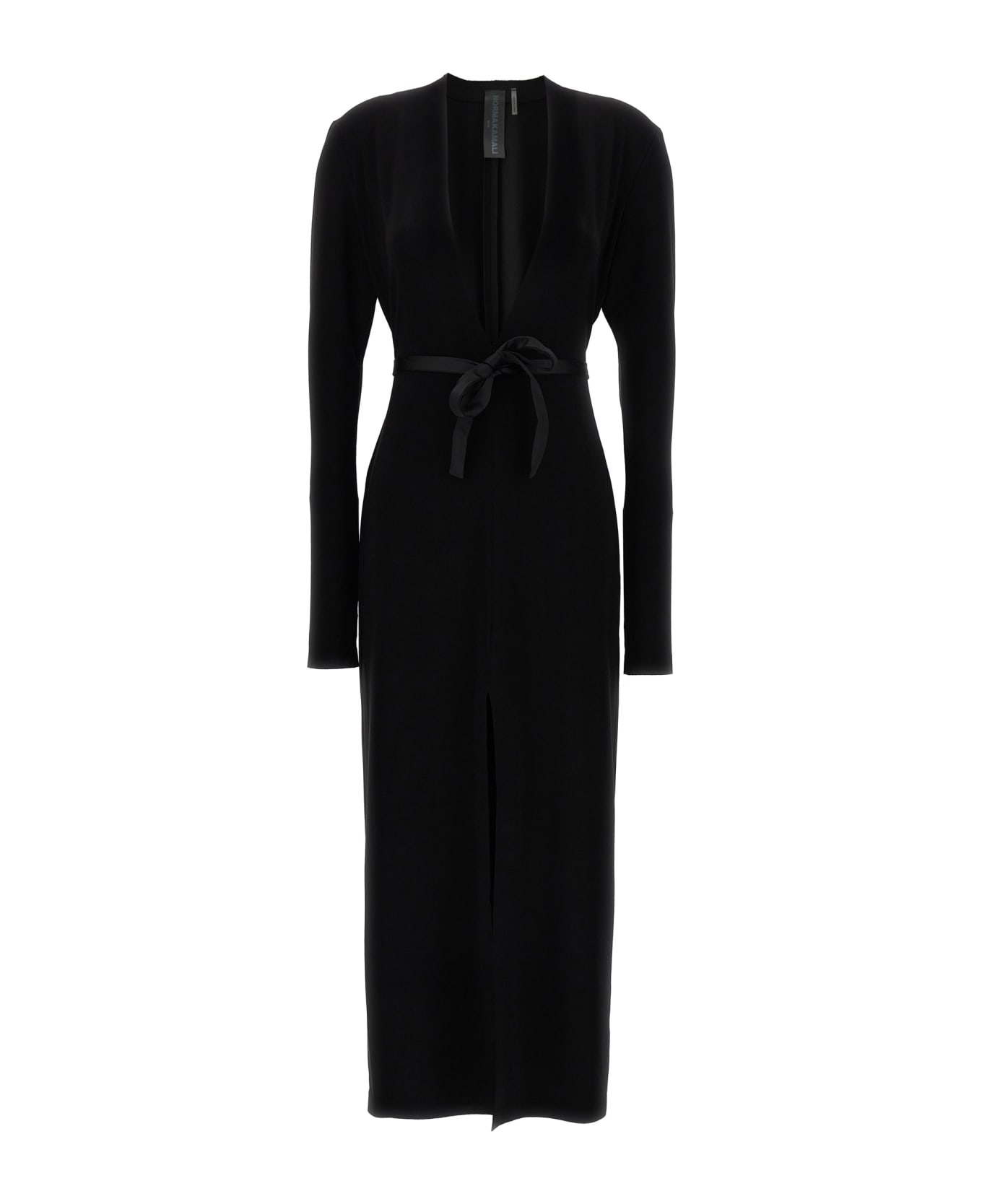Norma Kamali Long Deep V-neck Dress - Black   ワンピース＆ドレス