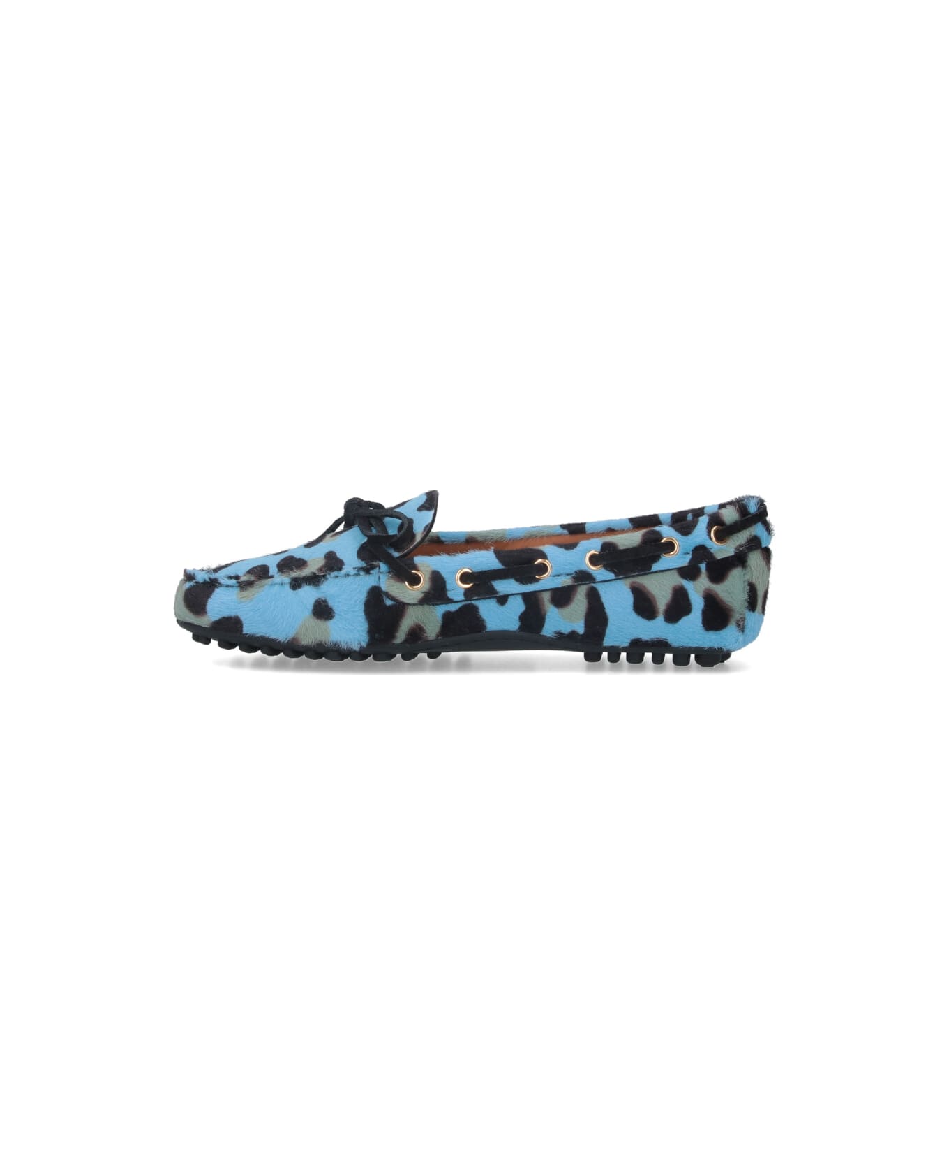 Car Shoe Pony Hair Loafers - Light Blue