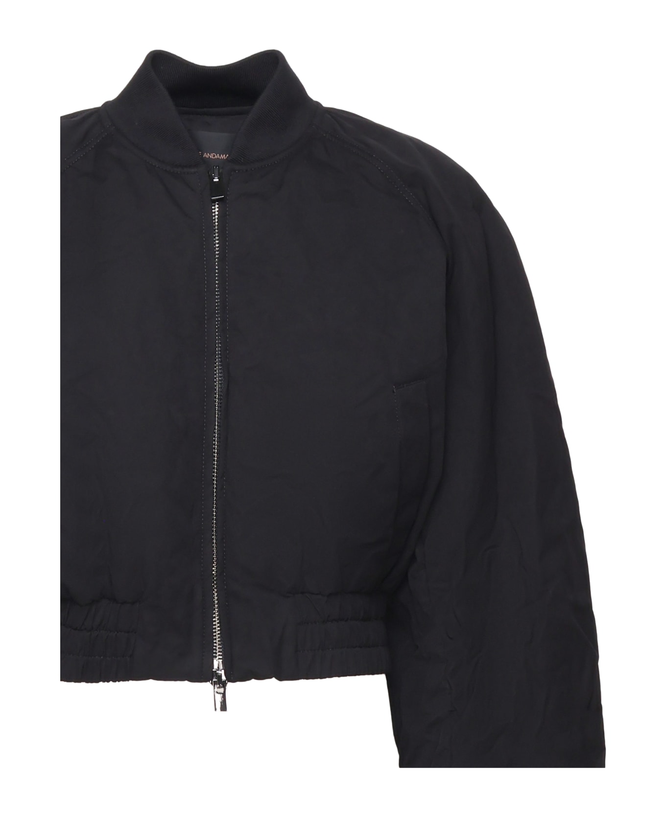 The Andamane Bomber Jacket With Balloon Sleeves - Black