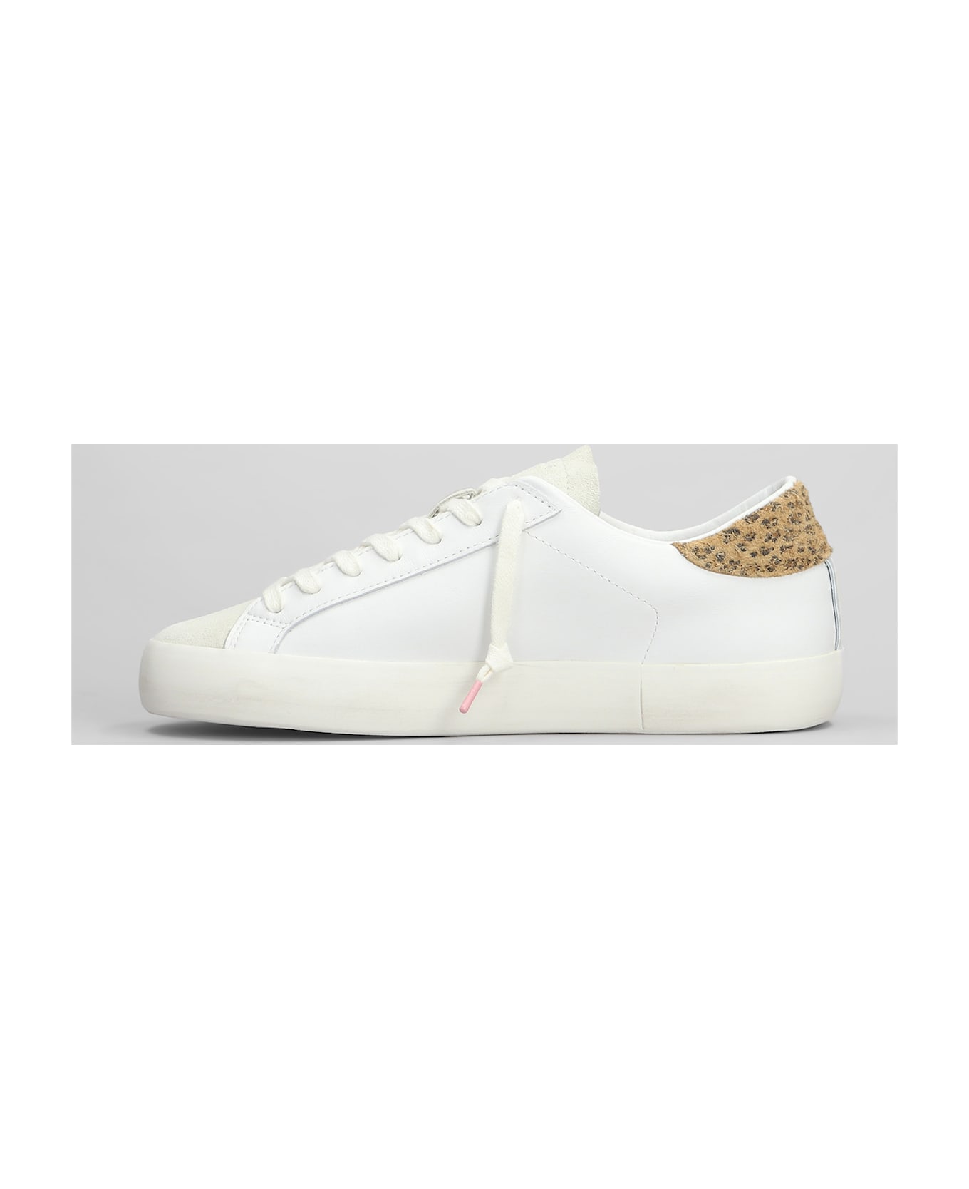 D.A.T.E. Hill Low Sneakers In White Suede And Leather - white