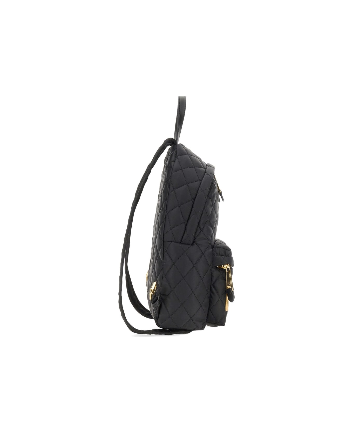 Moschino Quilted Nylon Backpack - BLACK