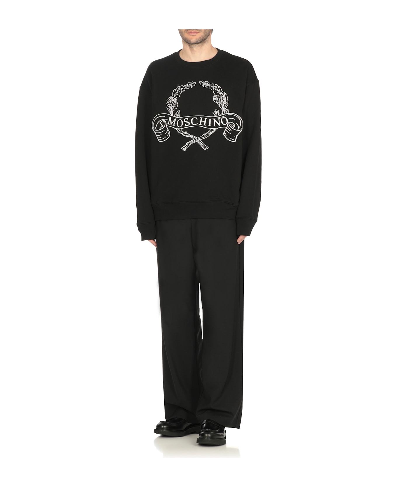 Moschino Sweatshirt With Embroidery - BLACK